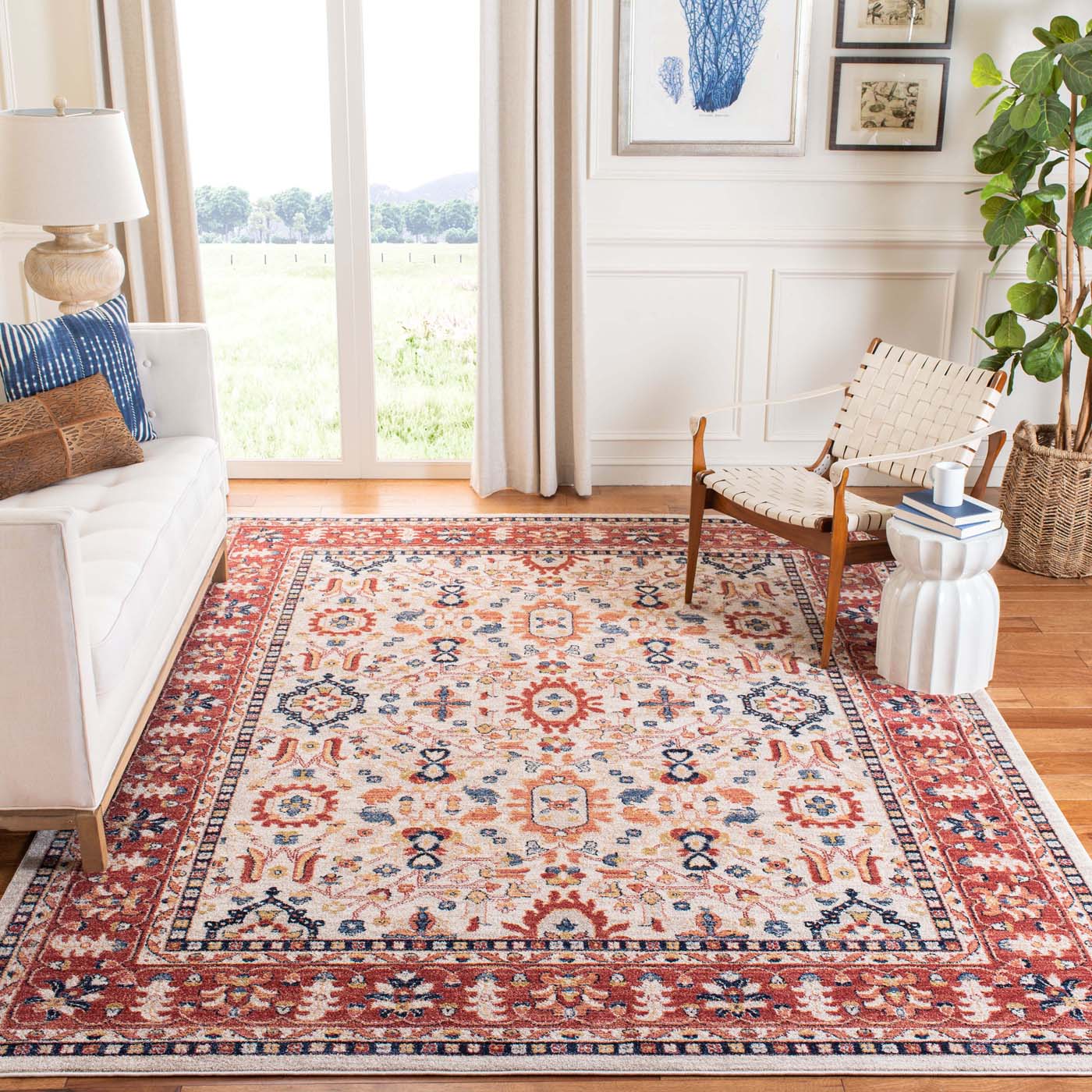 Safavieh Charleston 412 Rug, CHL412 - Ivory / Red
