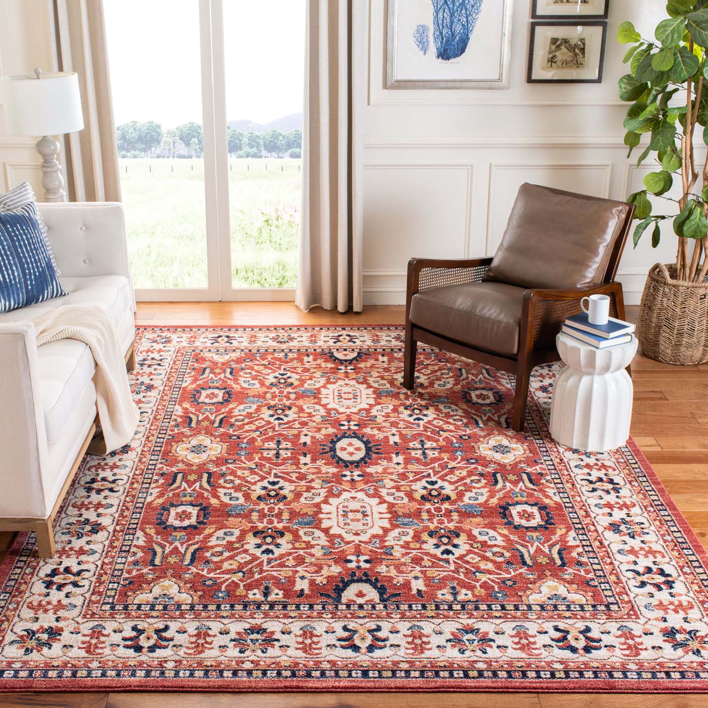 Safavieh Charleston 412 Rug, CHL412 - Red / Ivory