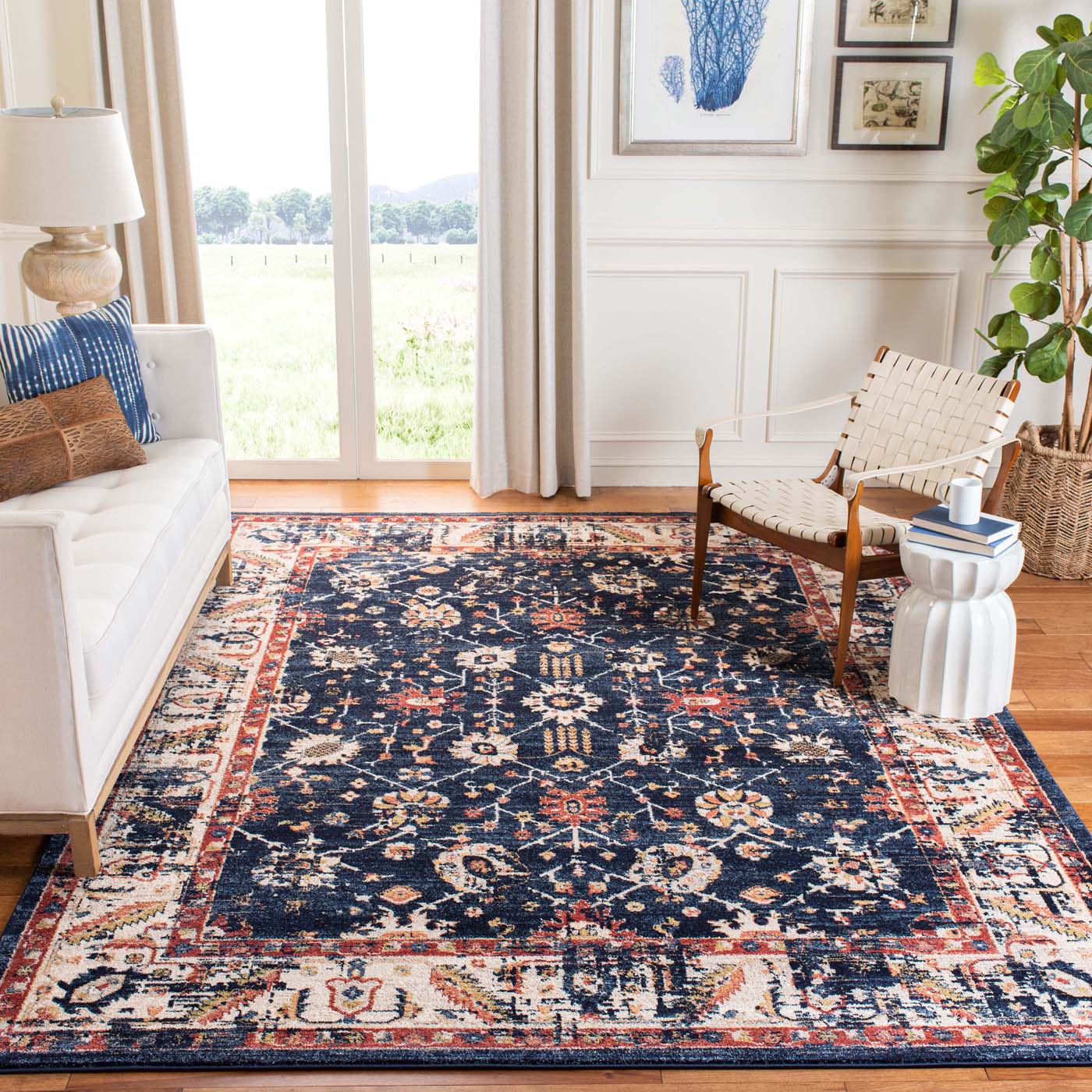 Safavieh Charleston 413 Rug, CHL413 - Navy / Ivory