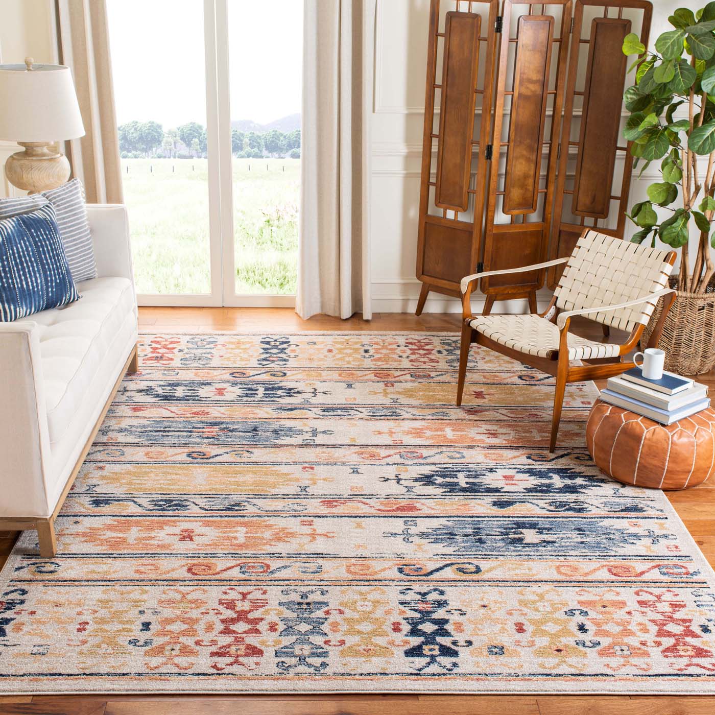 Safavieh Charleston 421 Rug, CHL421 - Ivory / Rust