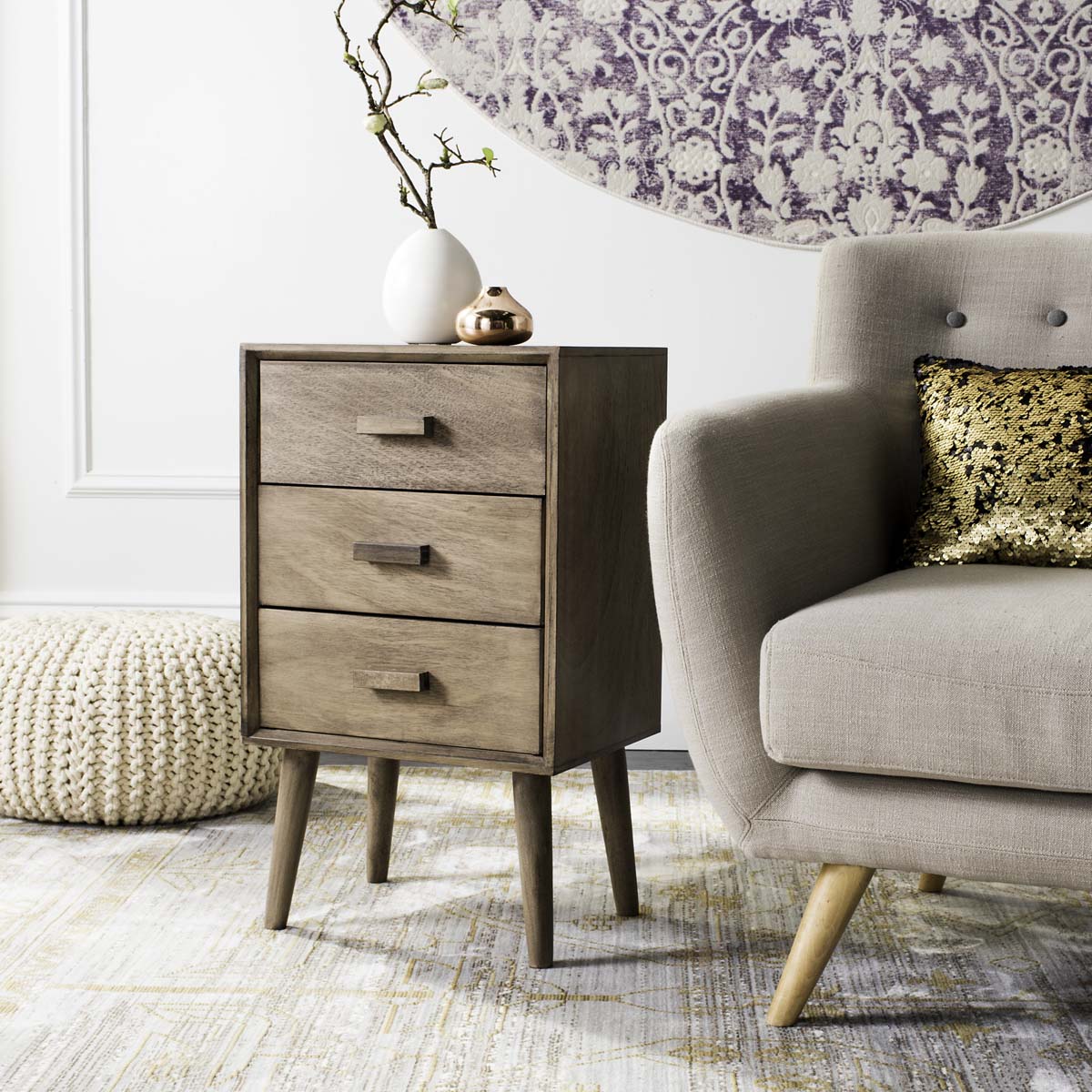 Safavieh Pomona 3 Drawer Chest , CHS5700 - Chocolate