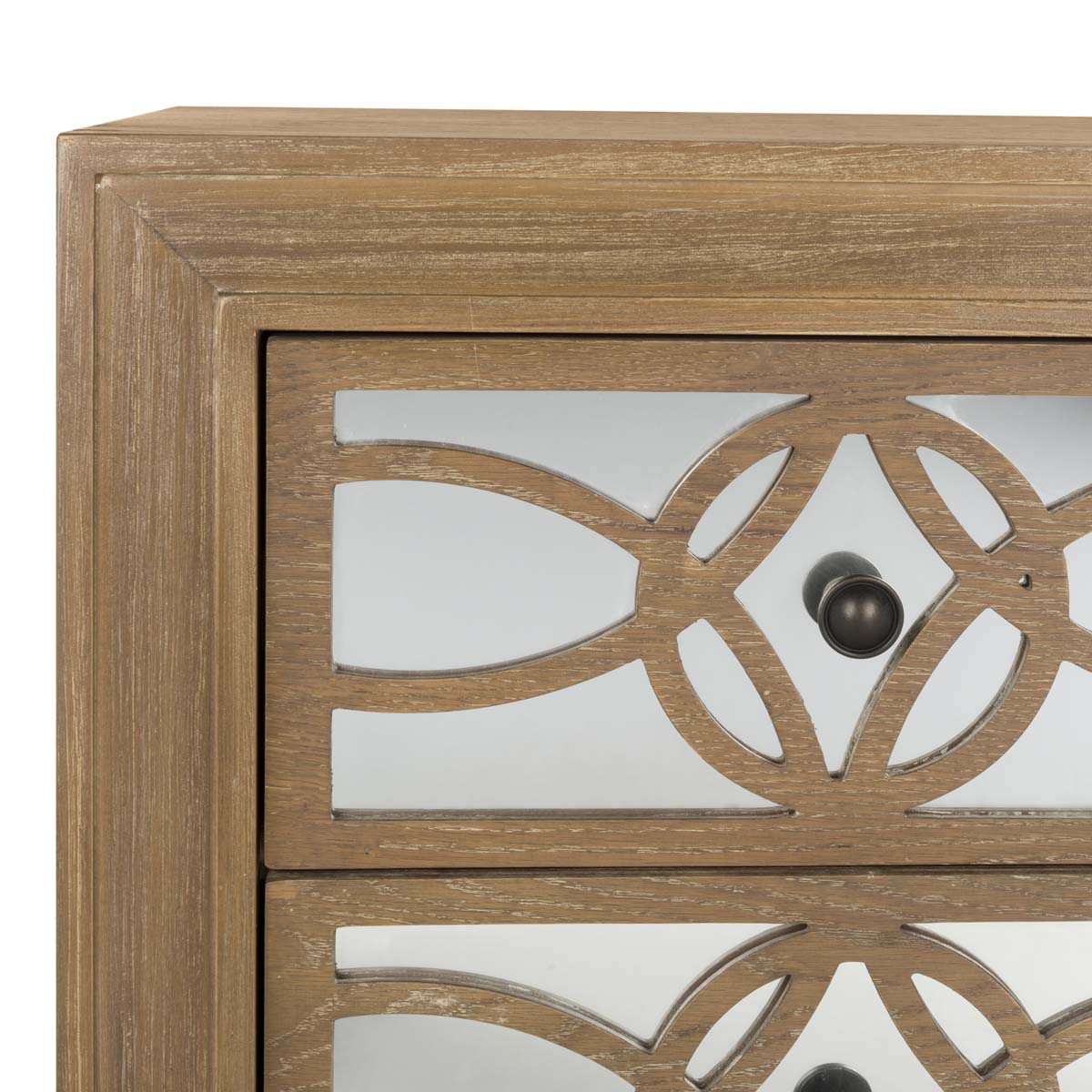 Safavieh Catalina 3 Drawer Chest , CHS6400 - Rustic Oak/Mirror