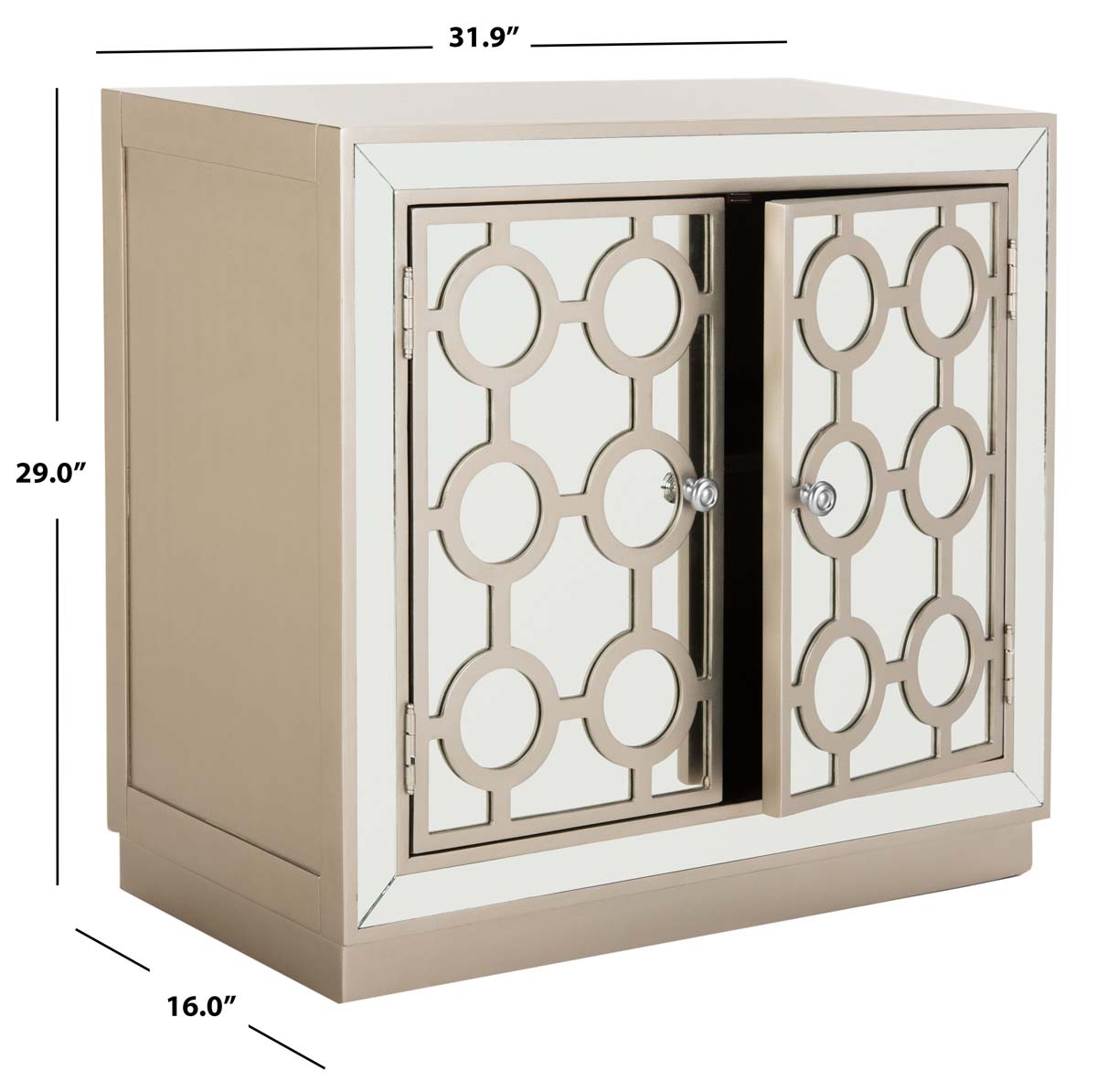 Safavieh Kaia 2 Door Chest , CHS6404 - Champagne/Mirror