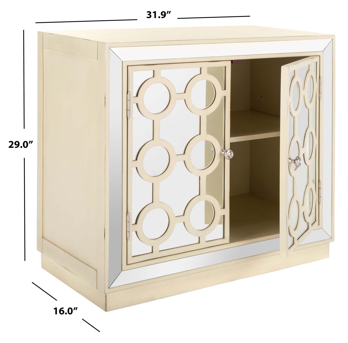 Safavieh Kaia 2 Door Chest , CHS6404 - Antique Beige/Mirror