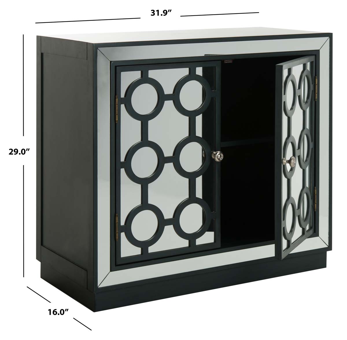 Safavieh Kaia 2 Door Chest , CHS6404 - Steel Teal/Mirror