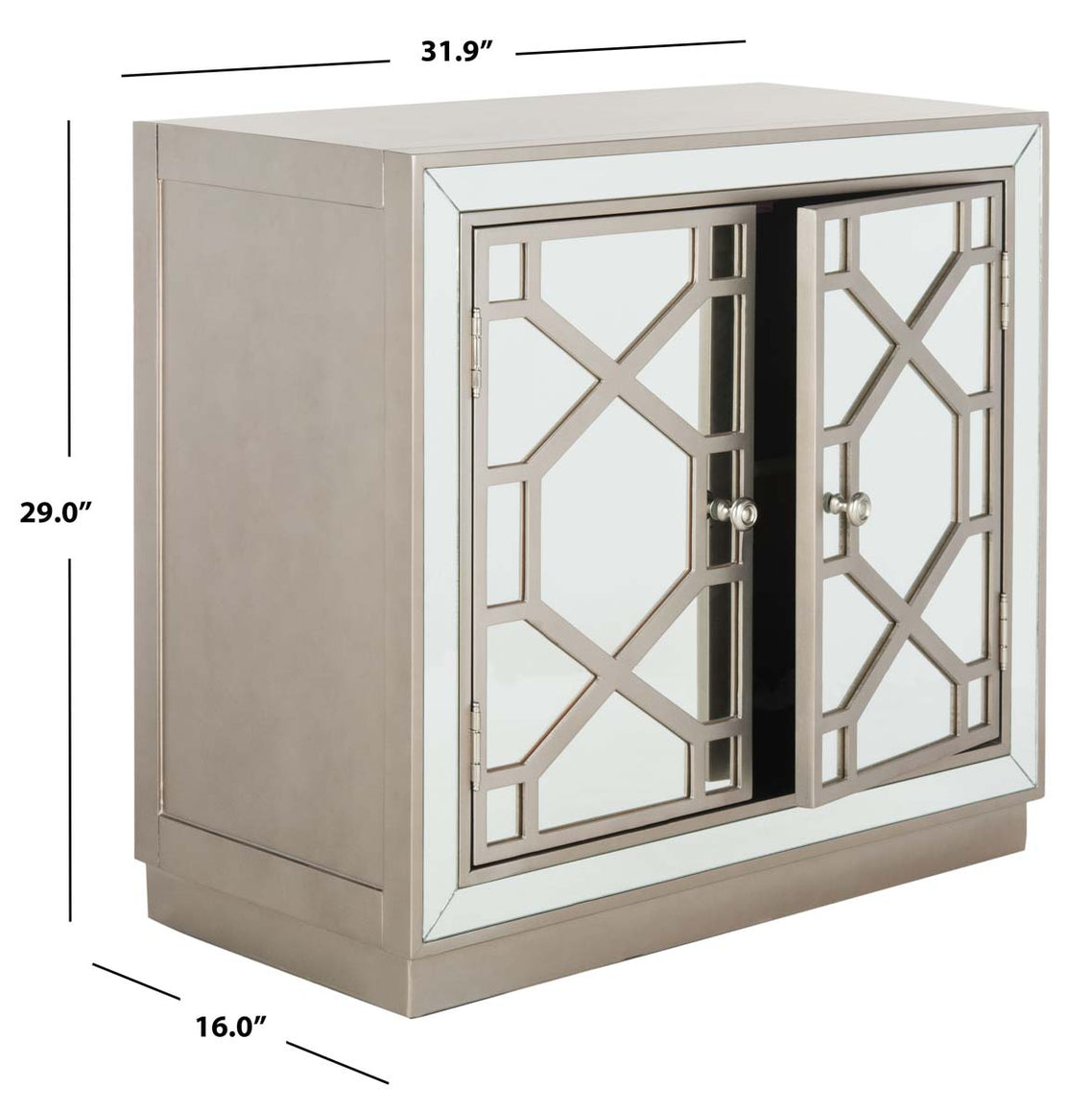 Safavieh Juniper 2 Door Chest , CHS6405 - Champagne/Mirror