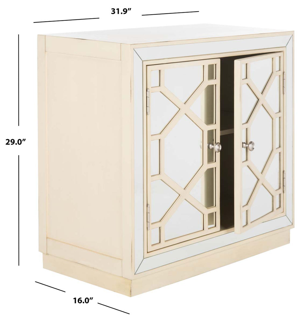 Safavieh Juniper 2 Door Chest , CHS6405 - Antique Beige/Mirror