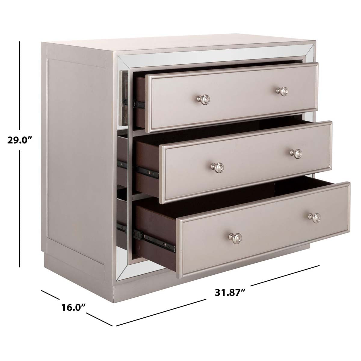 Safavieh Basie 3 Drawer Chest , CHS6414 - Champagne
