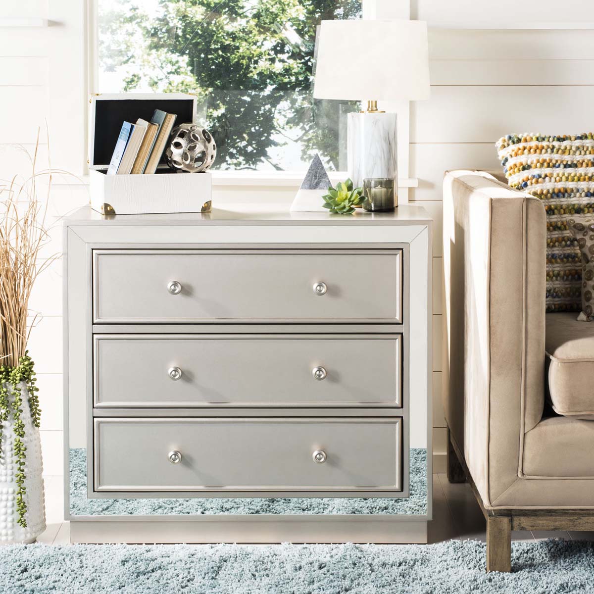 Safavieh Basie 3 Drawer Chest , CHS6414 - Champagne