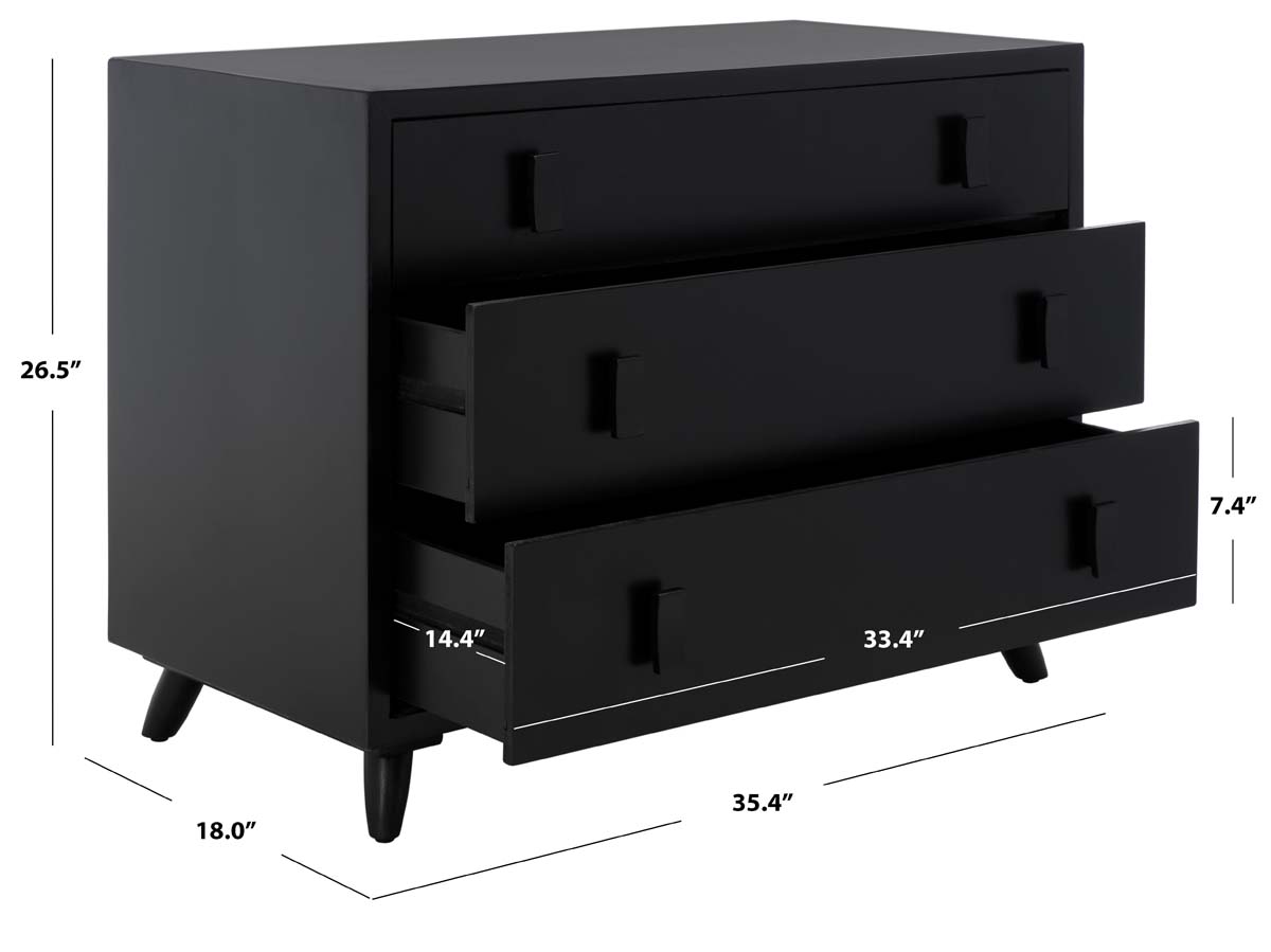 Safavieh Blaize 3 Drawer Chest , CHS6601 - Black