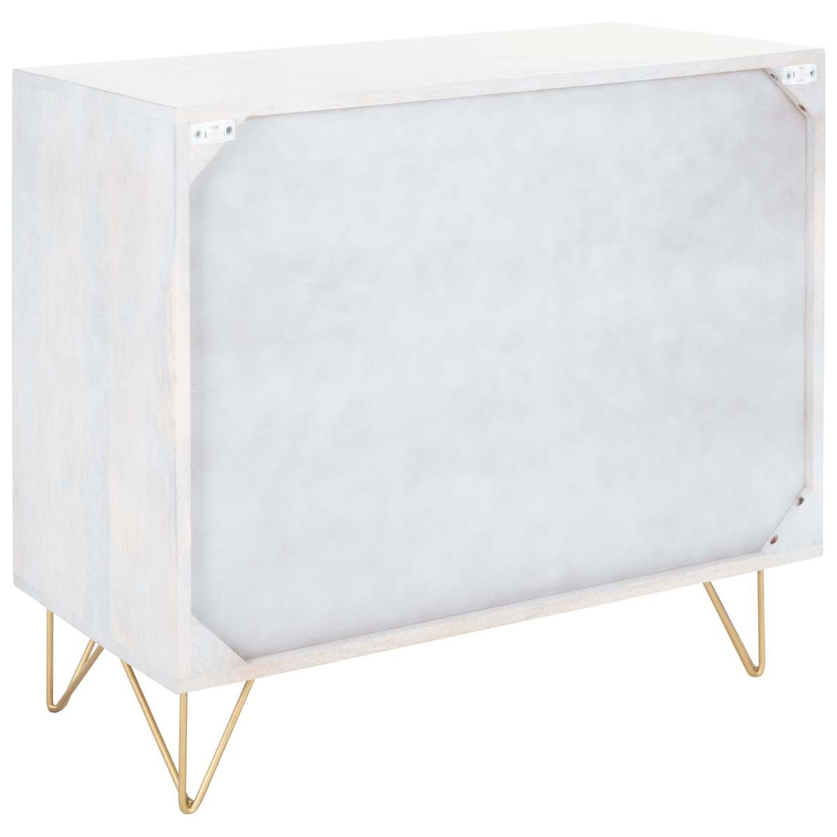 Safavieh Marigold 3 Drawer Chest , CHS9001 - White Washed / Brass