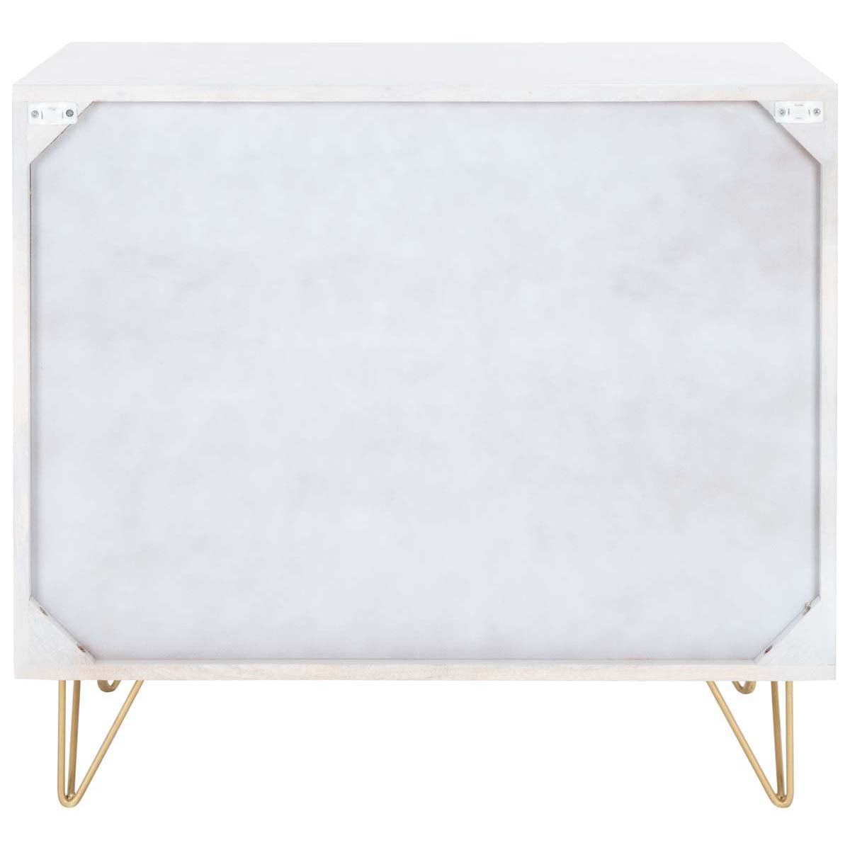 Safavieh Marigold 3 Drawer Chest , CHS9001 - White Washed / Brass