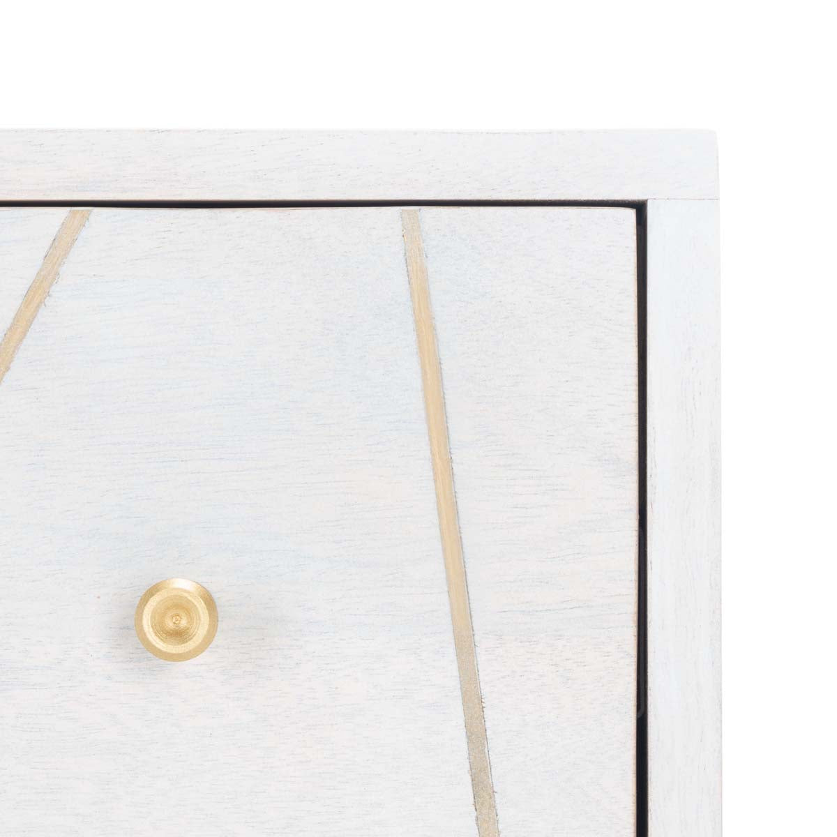 Safavieh Marigold 3 Drawer Chest , CHS9001 - White Washed / Brass