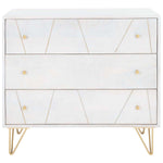Safavieh Marigold 3 Drawer Chest , CHS9001 - White Washed / Brass