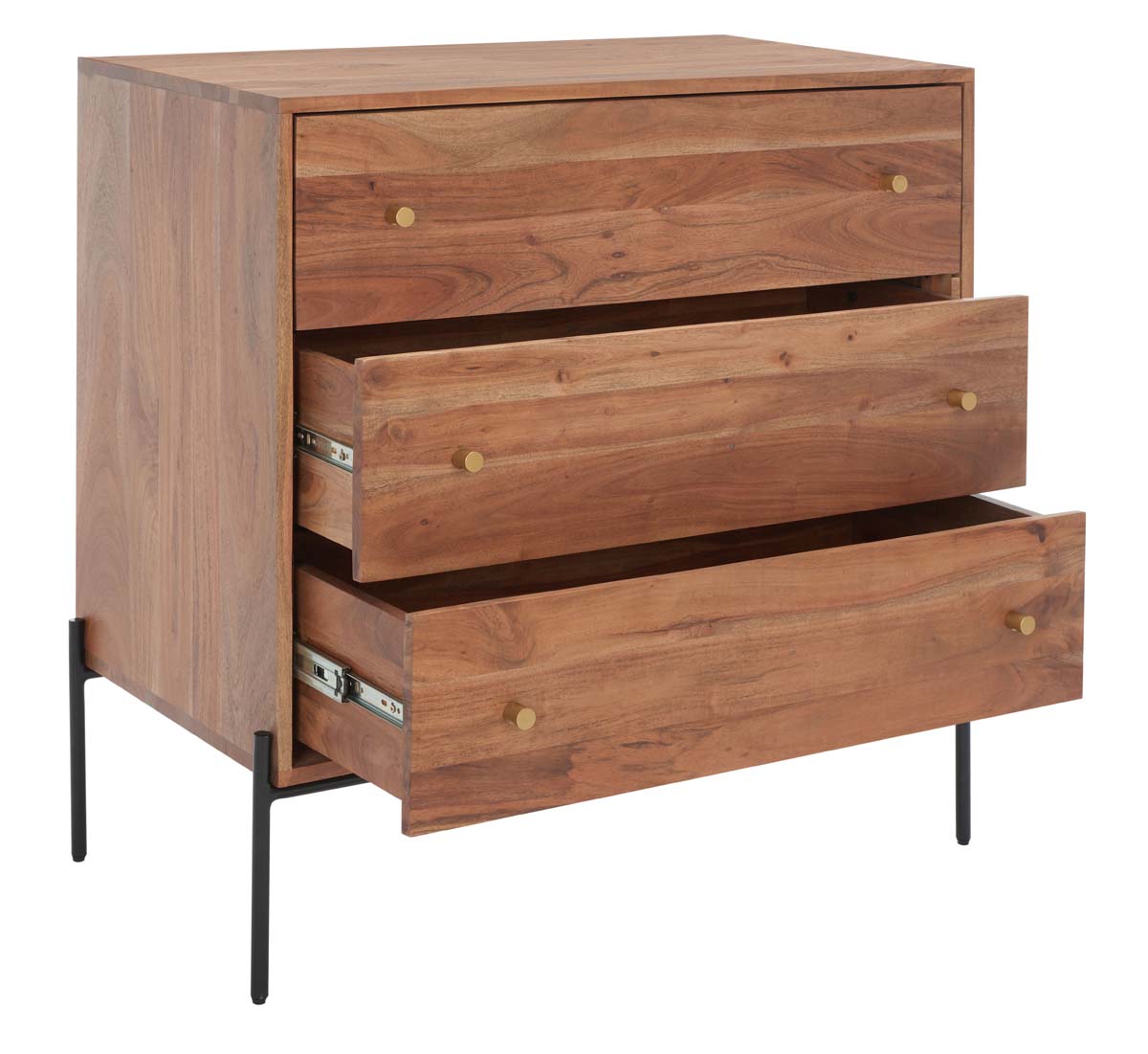Safavieh Dowling 3 Drawer Chest , CHS9002 - Brown/Black Legs