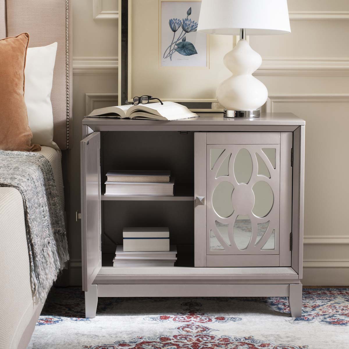 Safavieh Shannon 2 Door Chest , CHS9203 - Champagne/Mirror