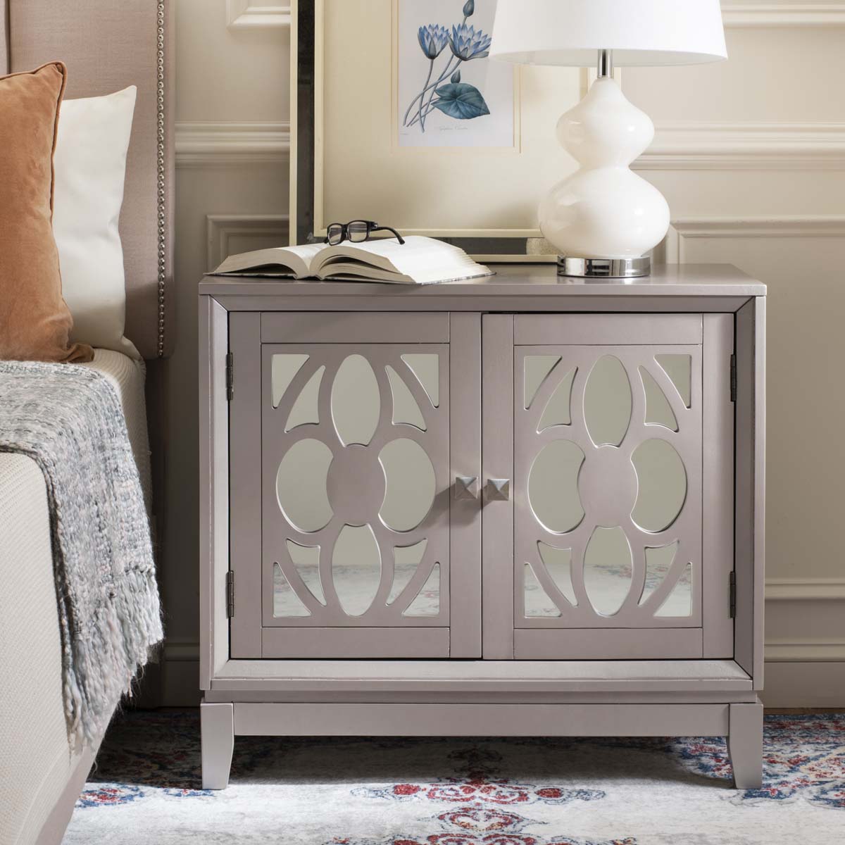 Safavieh Shannon 2 Door Chest , CHS9203 - Champagne/Mirror