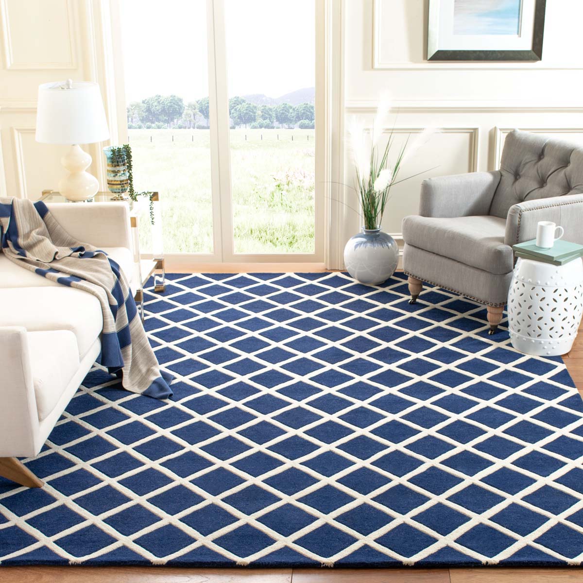 Safavieh Chatham 718 Rug, CHT718 - Dark Blue / Ivory