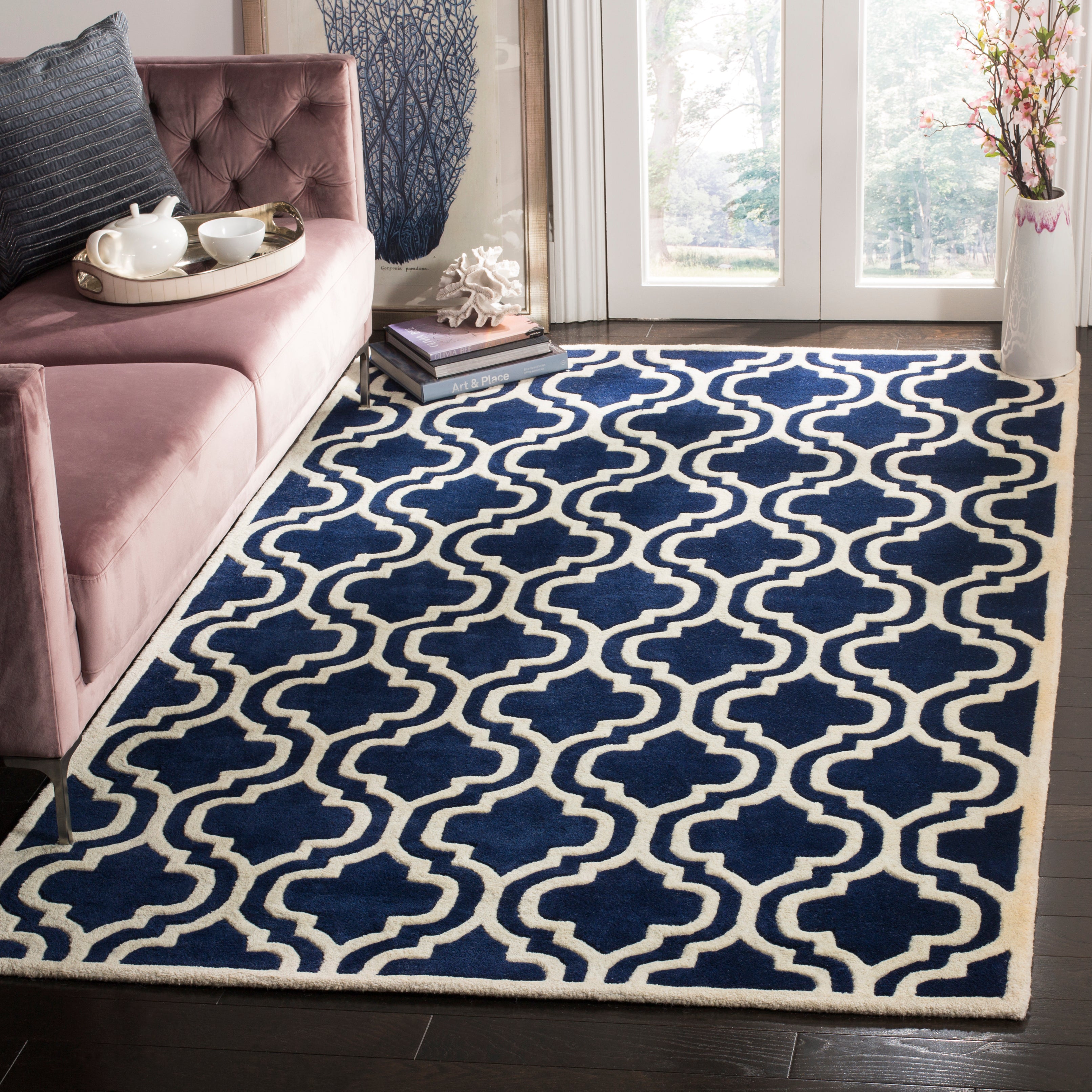 Safavieh Chatham 727 Rug, CHT727 - Dark Blue / Ivory