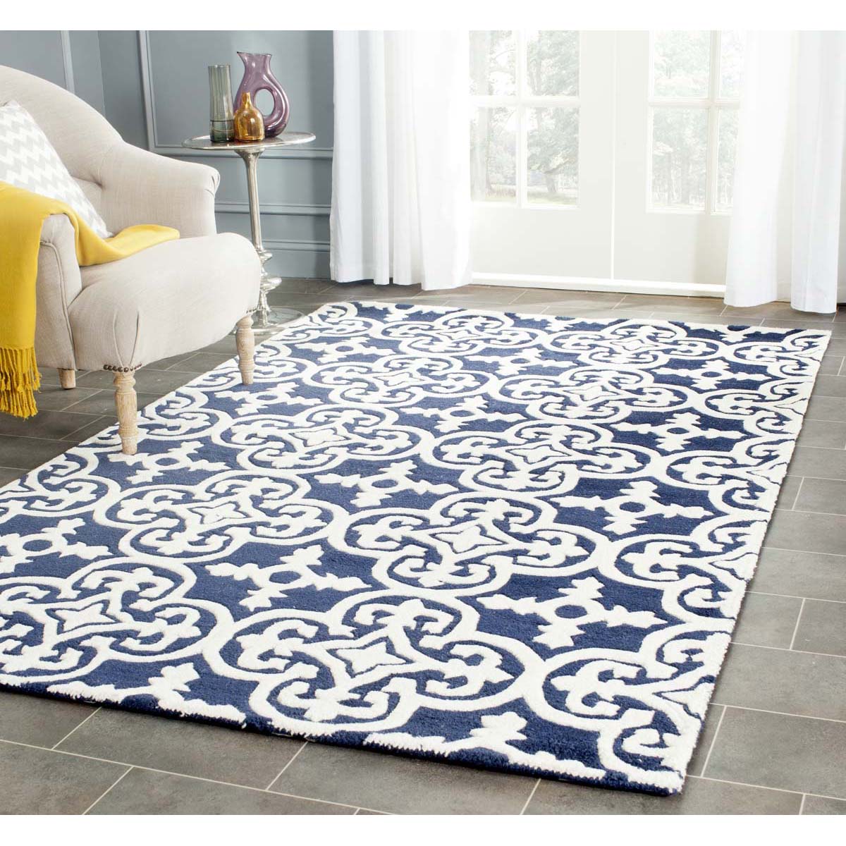 Safavieh Chatham 729 Rug, CHT729 - Dark Blue / Ivory