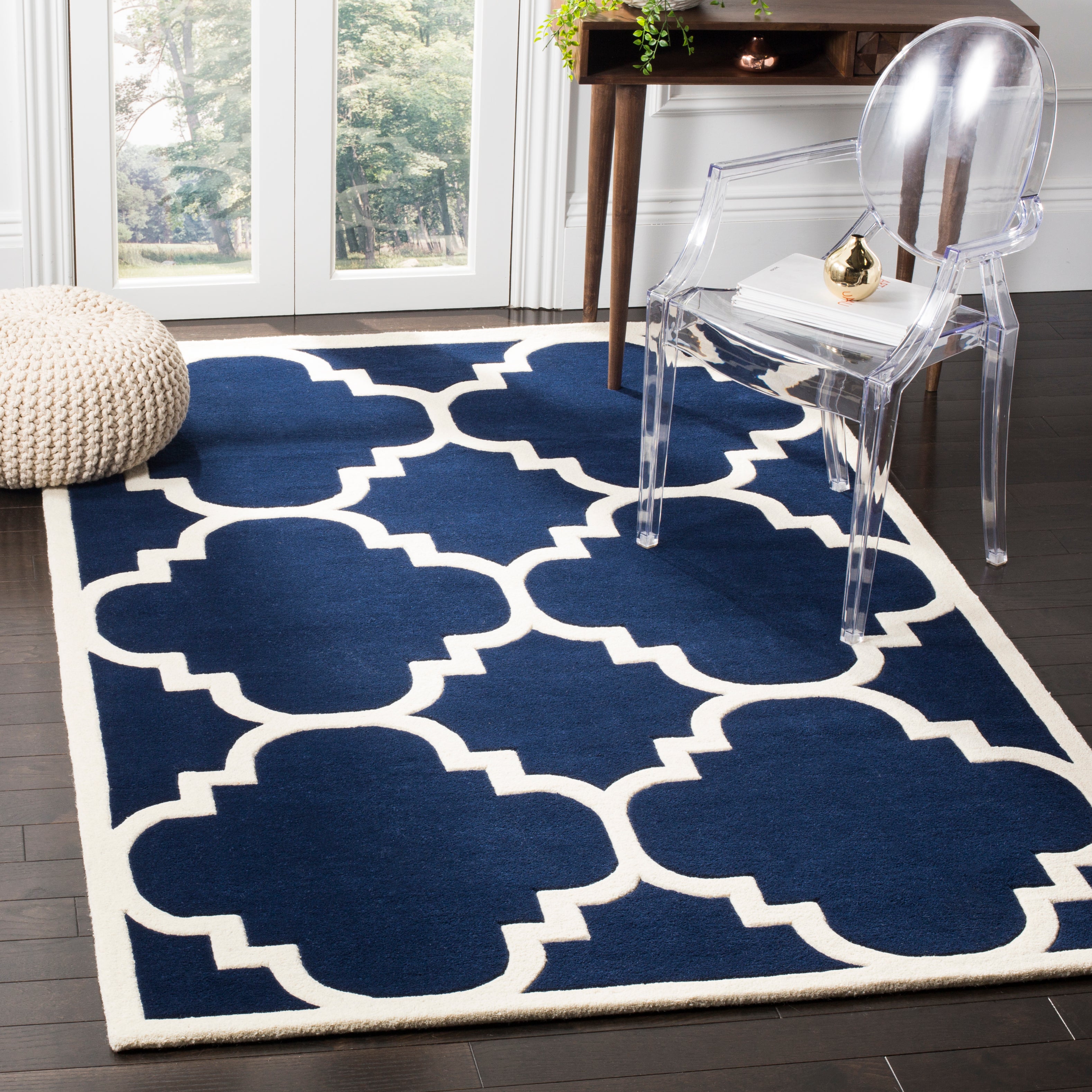 Safavieh Chatham 730 Rug, CHT730 - Dark Blue / Ivory
