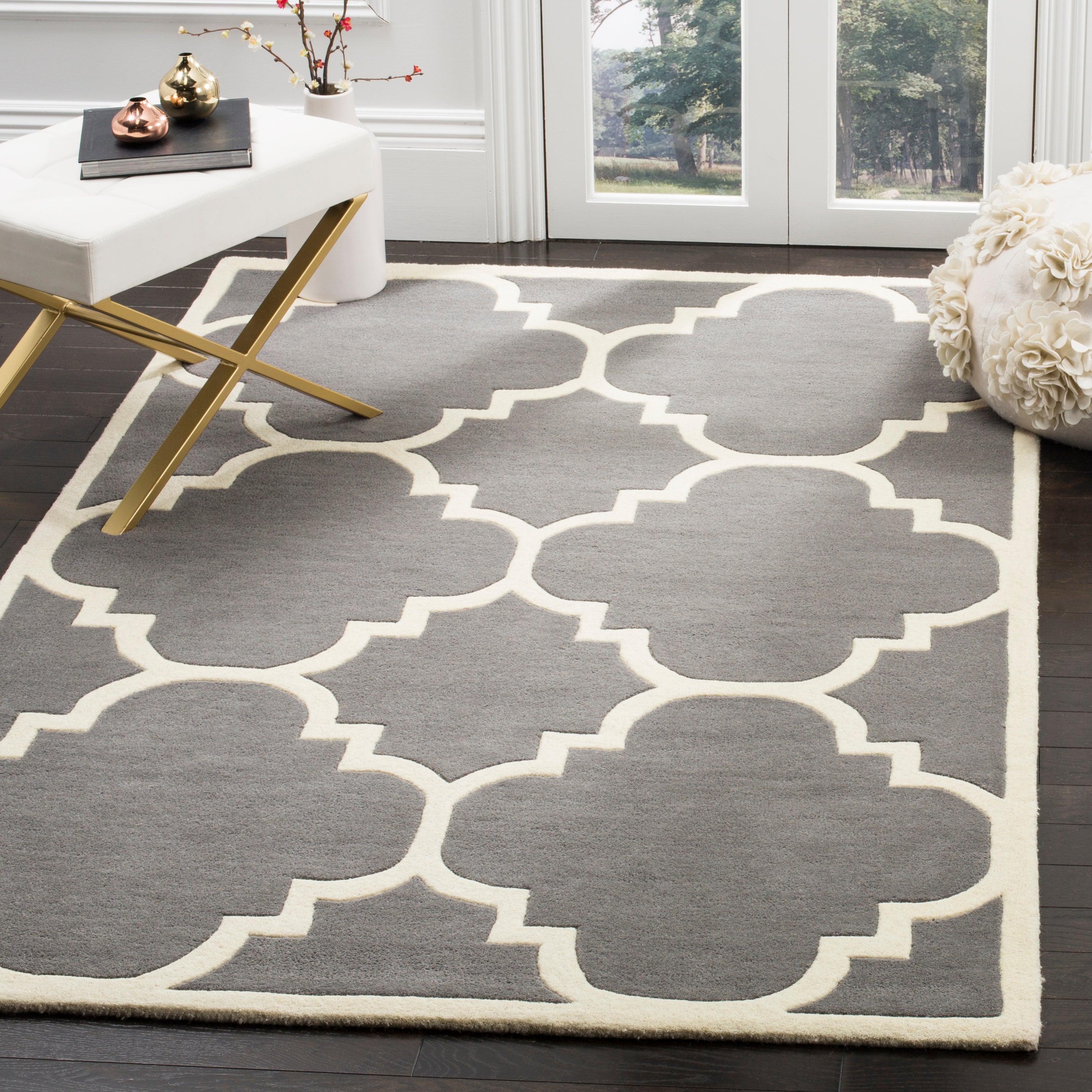 Safavieh Chatham 730 Rug, CHT730 - Dark Grey / Ivory