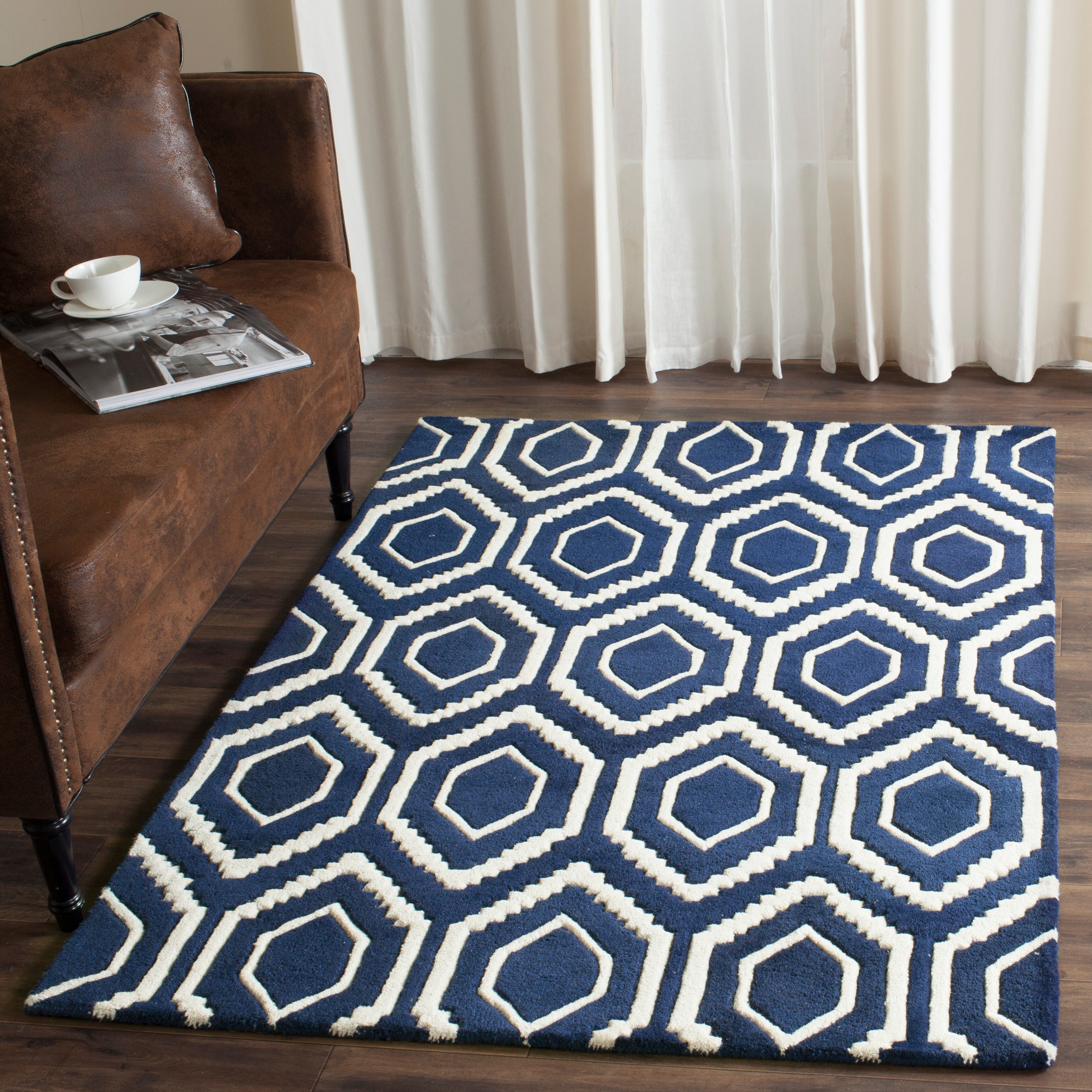 Safavieh Chatham 731 Rug, CHT731 - Dark Blue / Ivory