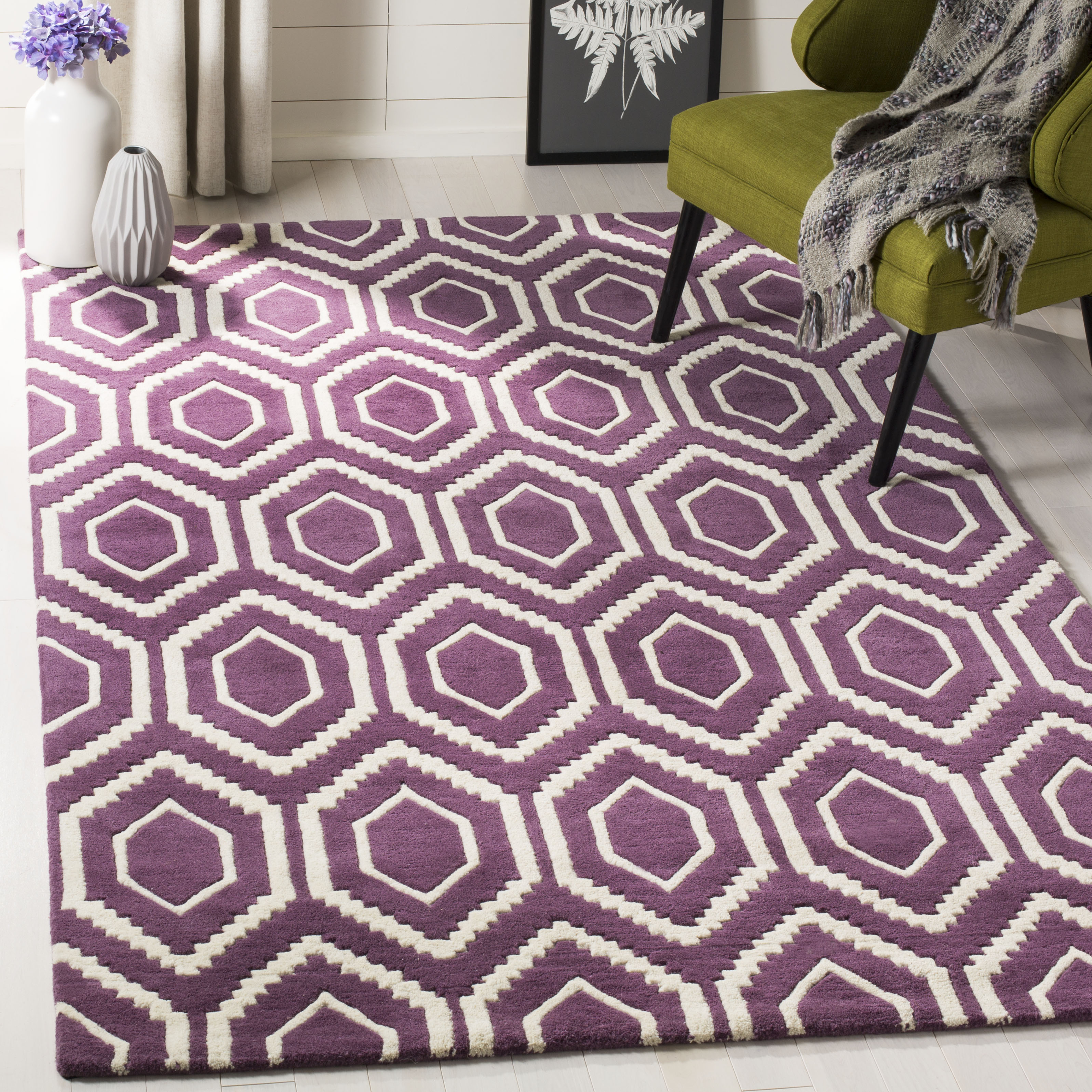 Safavieh Chatham 731 Rug, CHT731 - Purple / Ivory