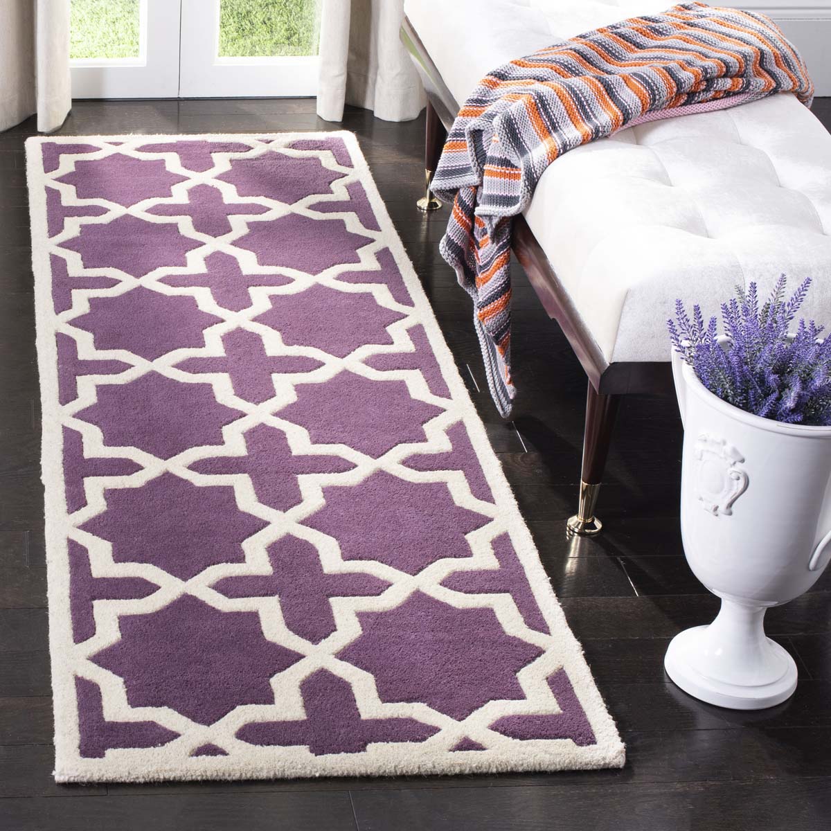 Safavieh Chatham 732 Rug, CHT732 - Purple / Ivory
