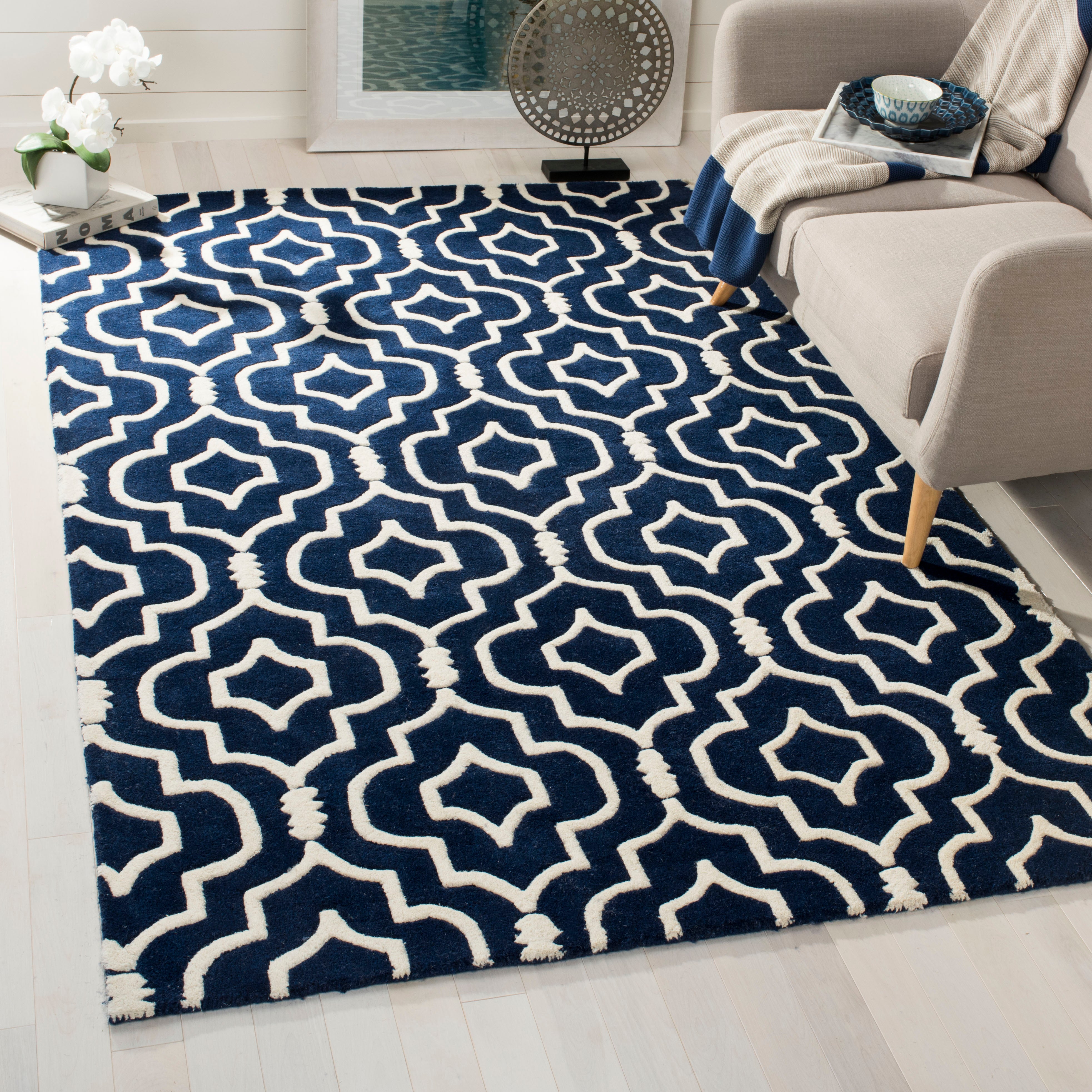 Safavieh Chatham 736 Rug, CHT736 - Dark Blue / Ivory