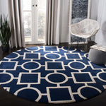Safavieh Chatham 737 Rug, CHT737 - Dark Blue / Ivory