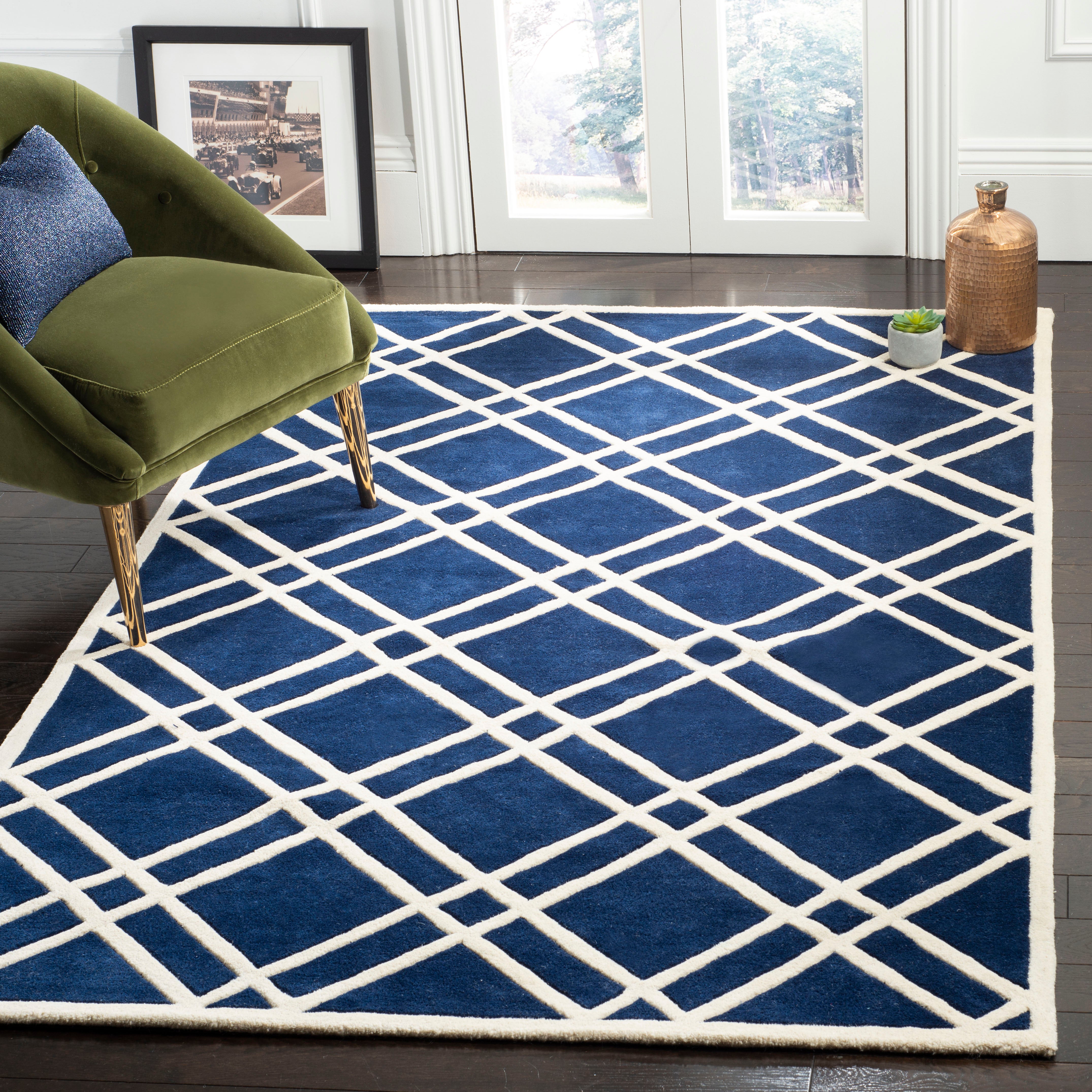 Safavieh Chatham 740 Rug, CHT740 - Dark Blue / Ivory