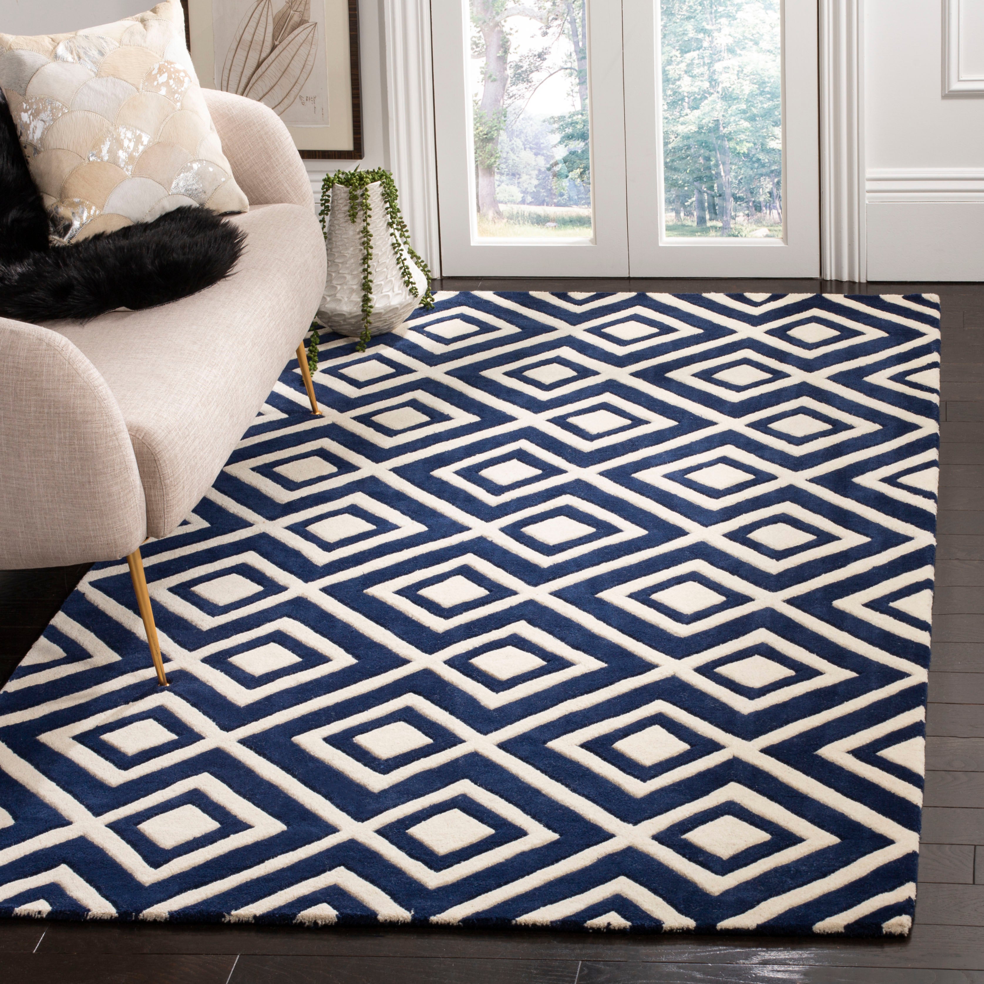 Safavieh Chatham 742 Rug, CHT742 - Dark Blue / Ivory