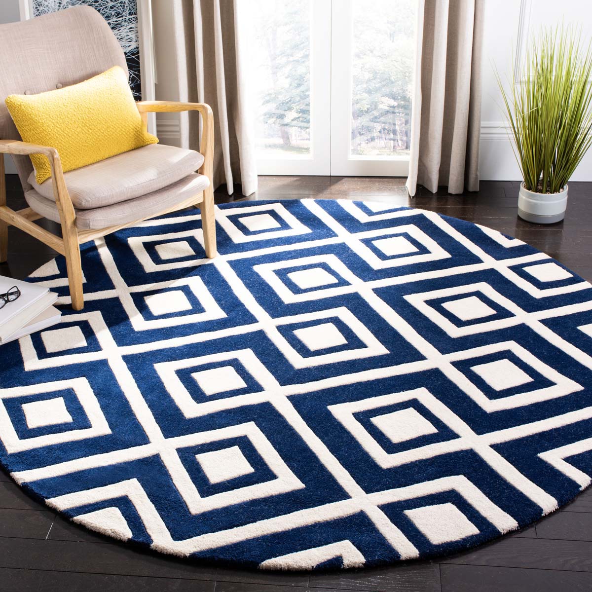 Safavieh Chatham 742 Rug, CHT742 - Dark Blue / Ivory