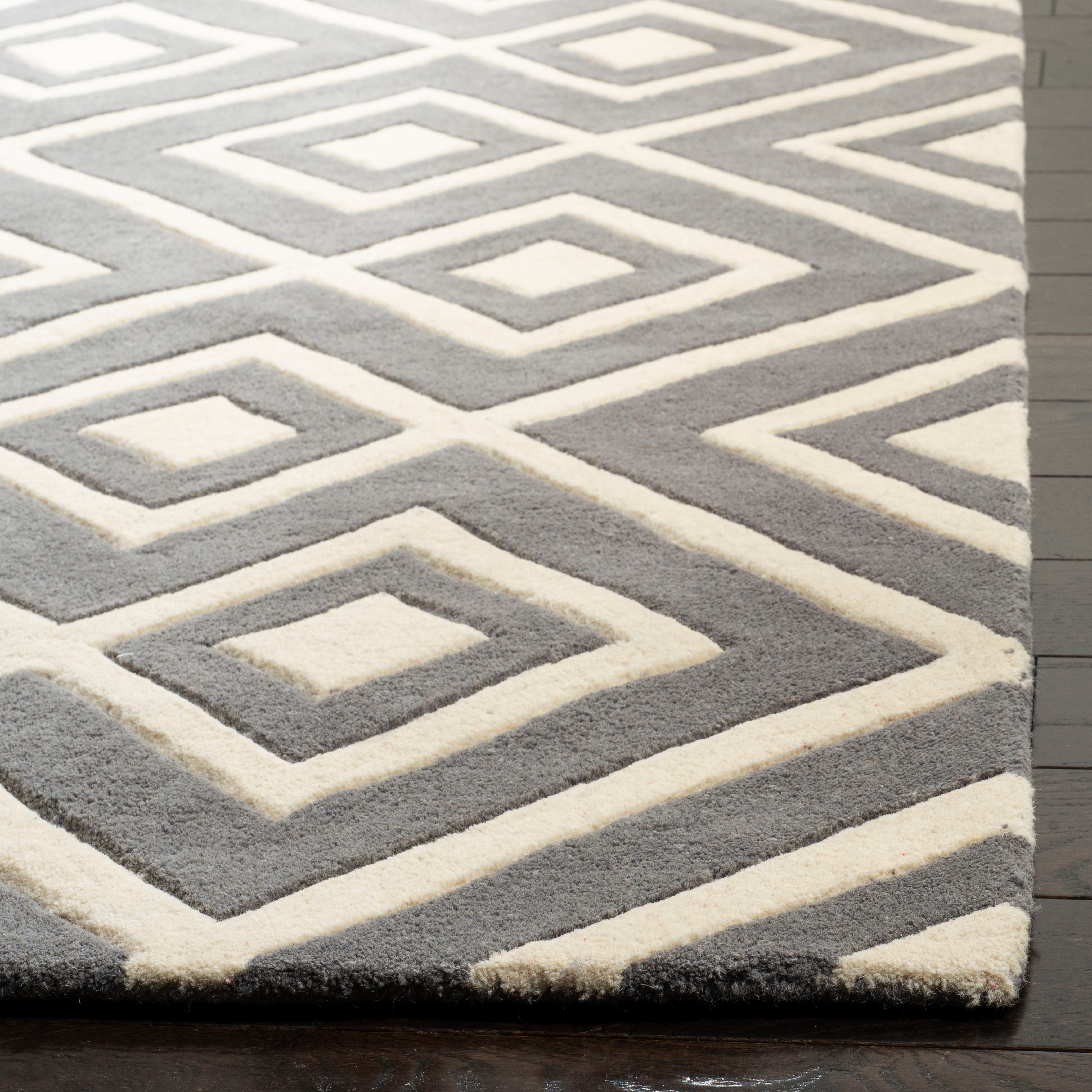 Safavieh Chatham 742 Rug, CHT742 - Dark Grey / Ivory