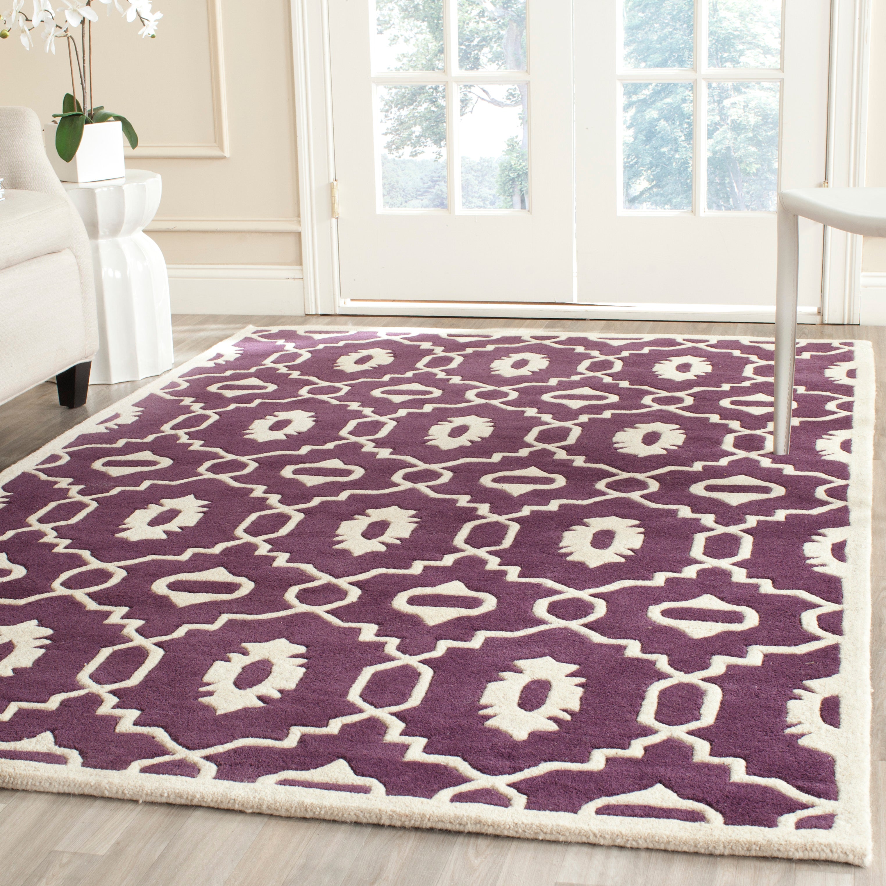 Safavieh Chatham 745 Rug, CHT745 - Purple / Ivory