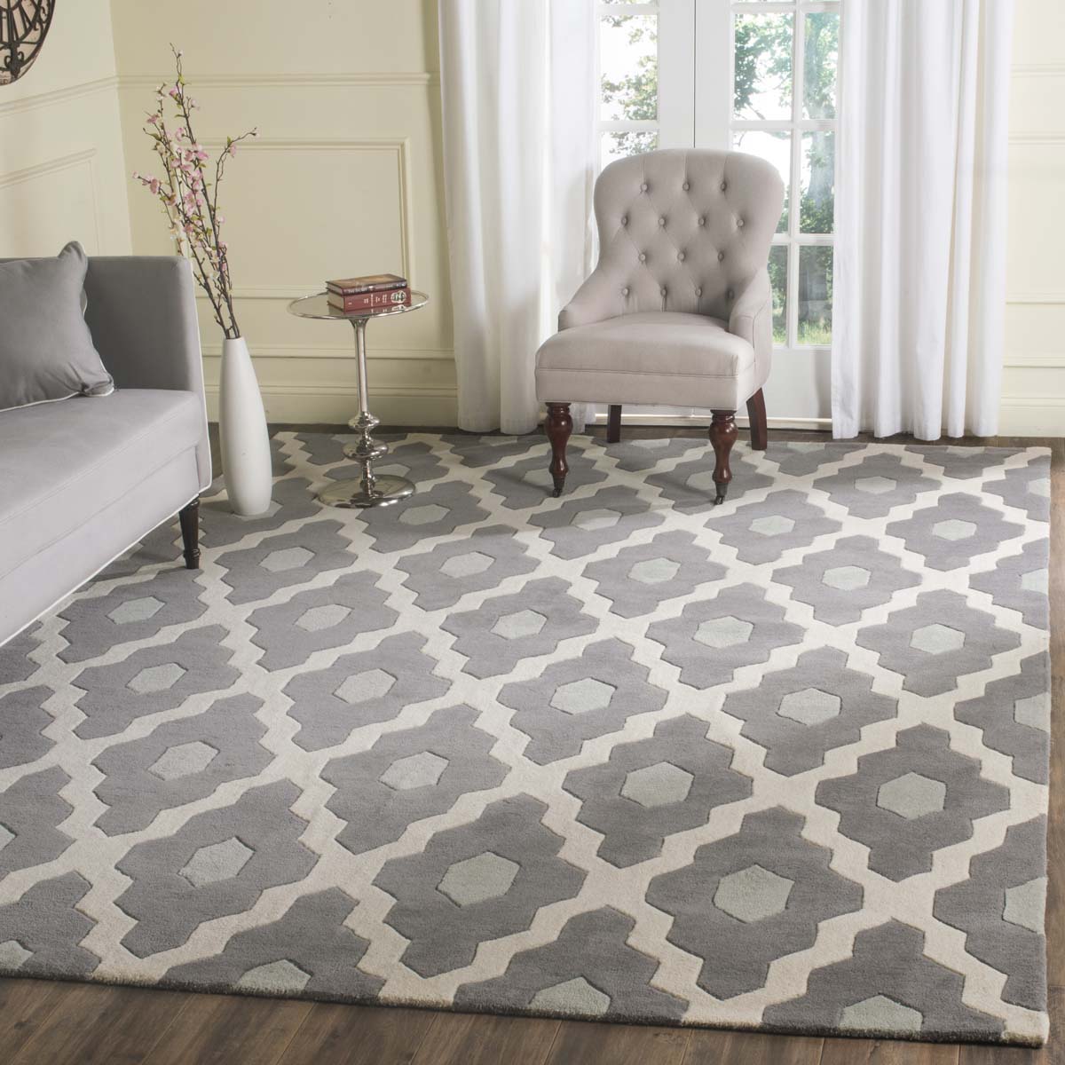 Safavieh Chatham 748 Rug, CHT748 - Ivory / Dark Grey