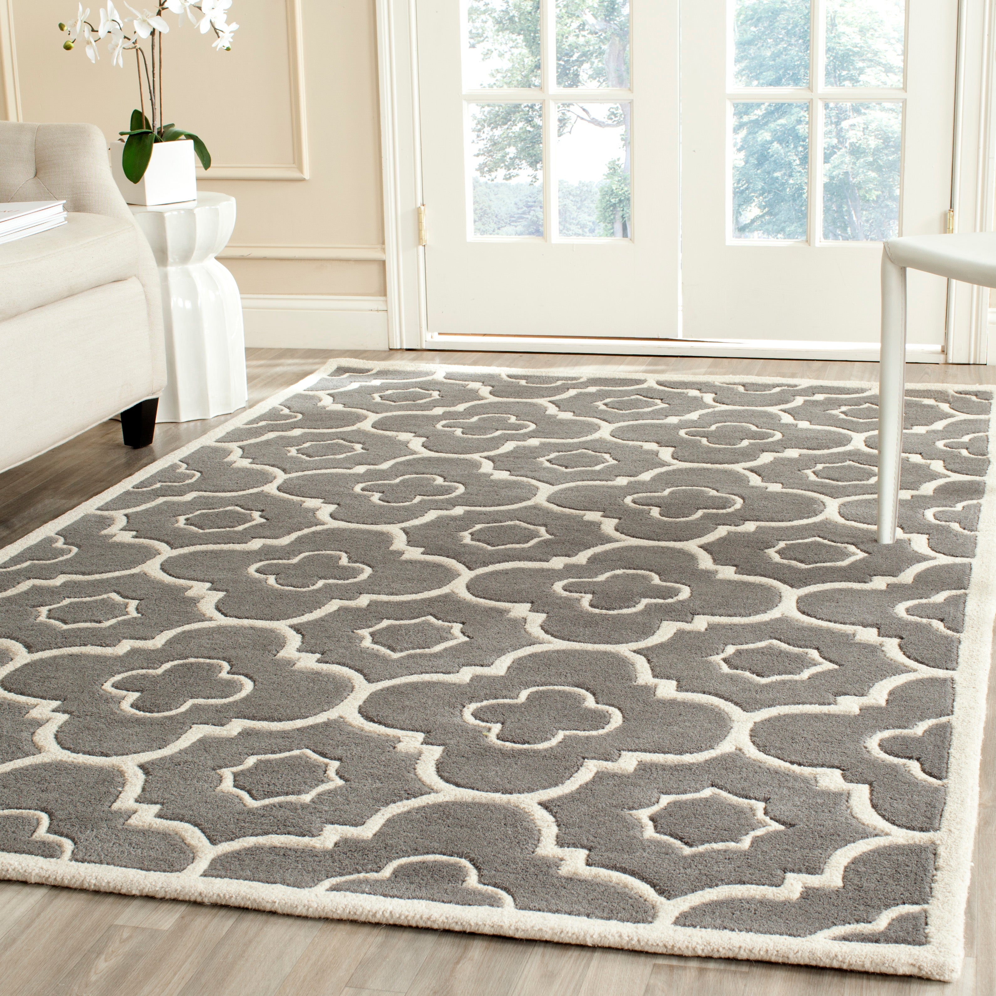 Safavieh Chatham 750 Rug, CHT750 - Dark Grey / Ivory