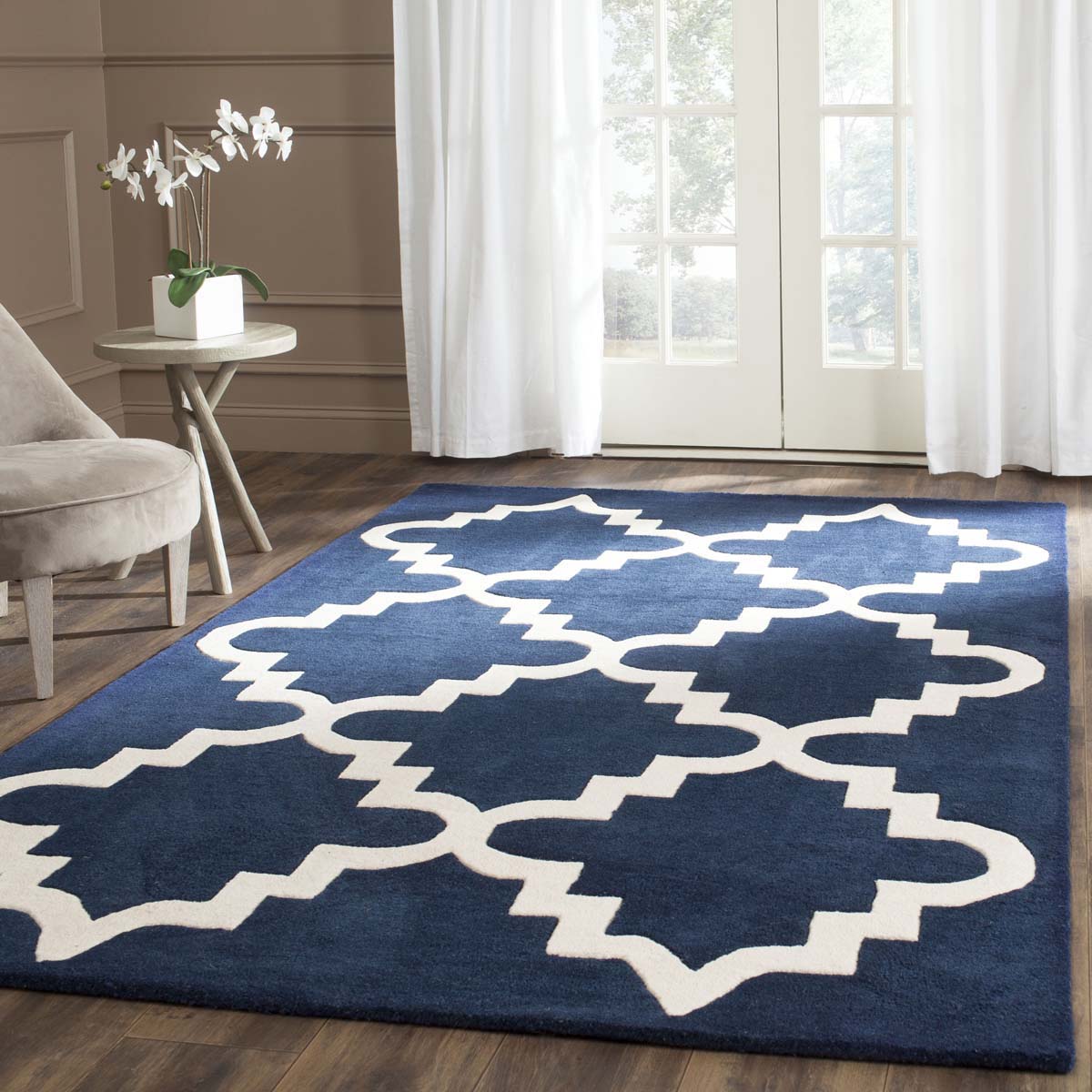 Safavieh Chatham 753 Rug, CHT753 - Dark Blue / Ivory