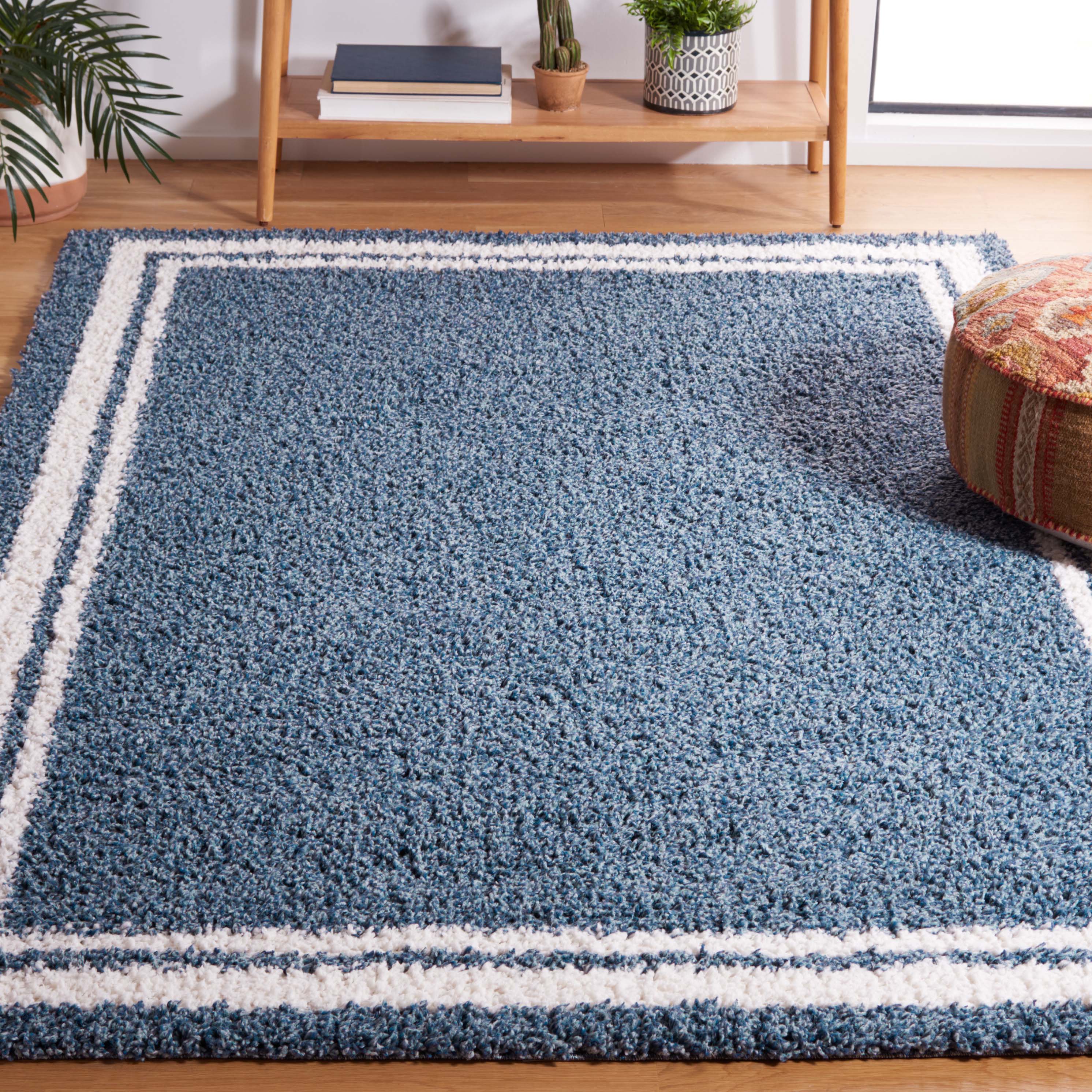 Safavieh Calico Shag 100 Rug, CLC100 - Blue / Ivory