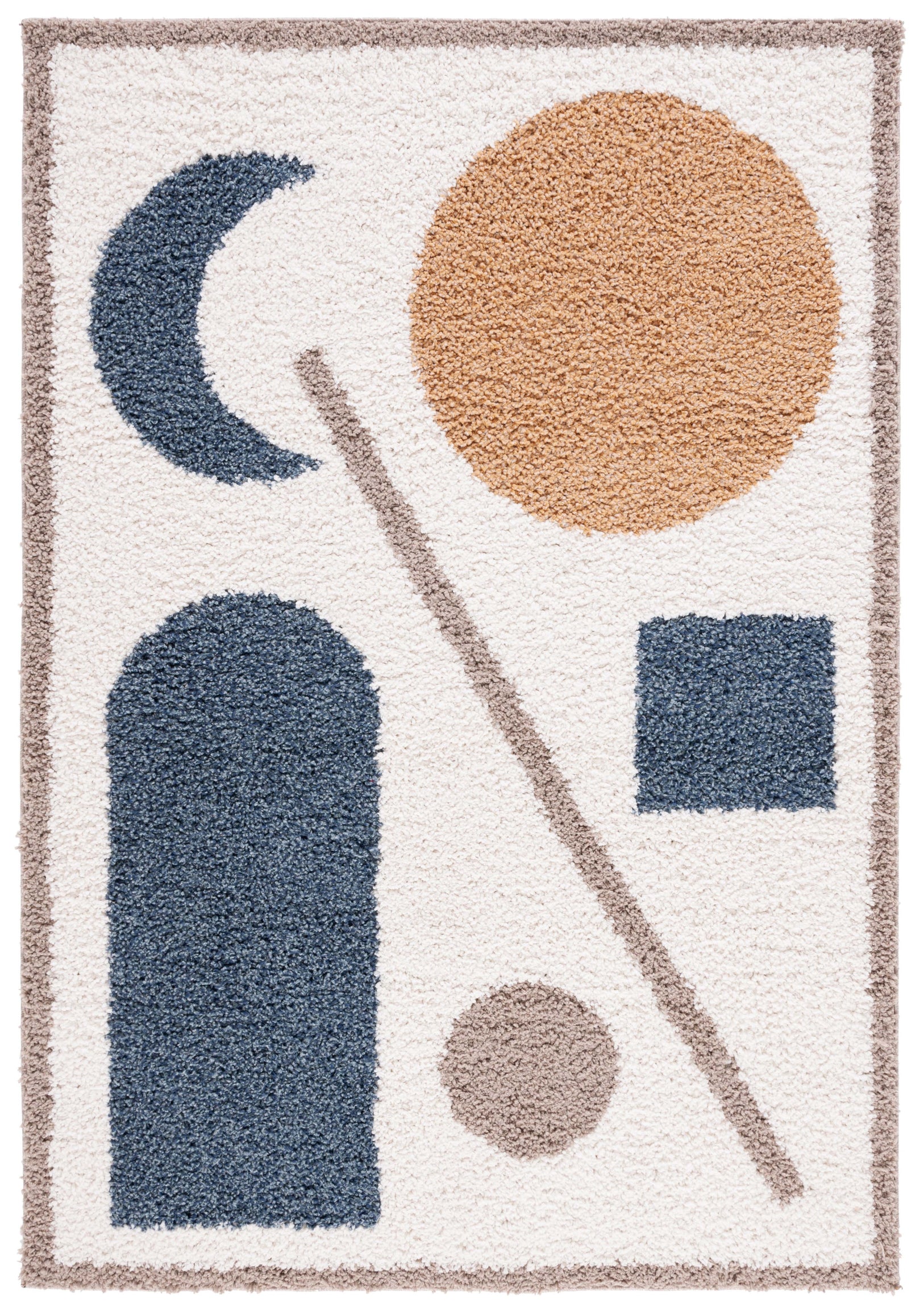 Safavieh Calico Shag 114 Rug, CLC114 - Ivory / Blue