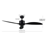 Safavieh Harlin Ceiling Fan, CLF1022 - Matte Black