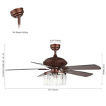 Safavieh Laurila Ceiling Fan/Remote , CLF1025 - Rust
