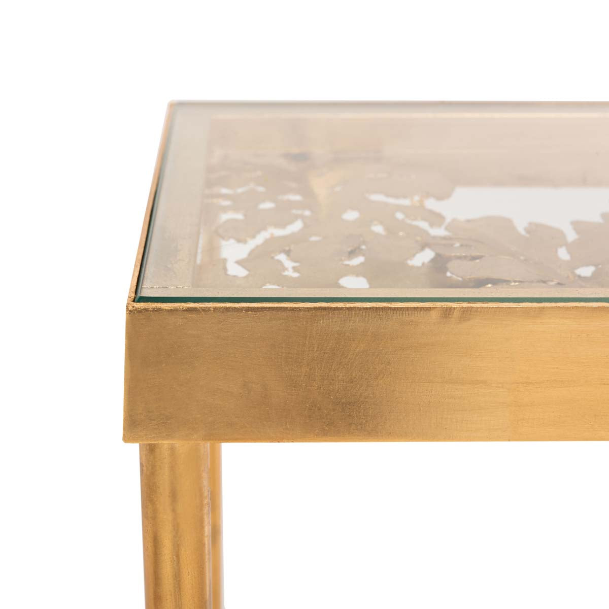 Safavieh Leilani Palm Leaf Console Table , CNS2500 - Gold Leaf/Glass