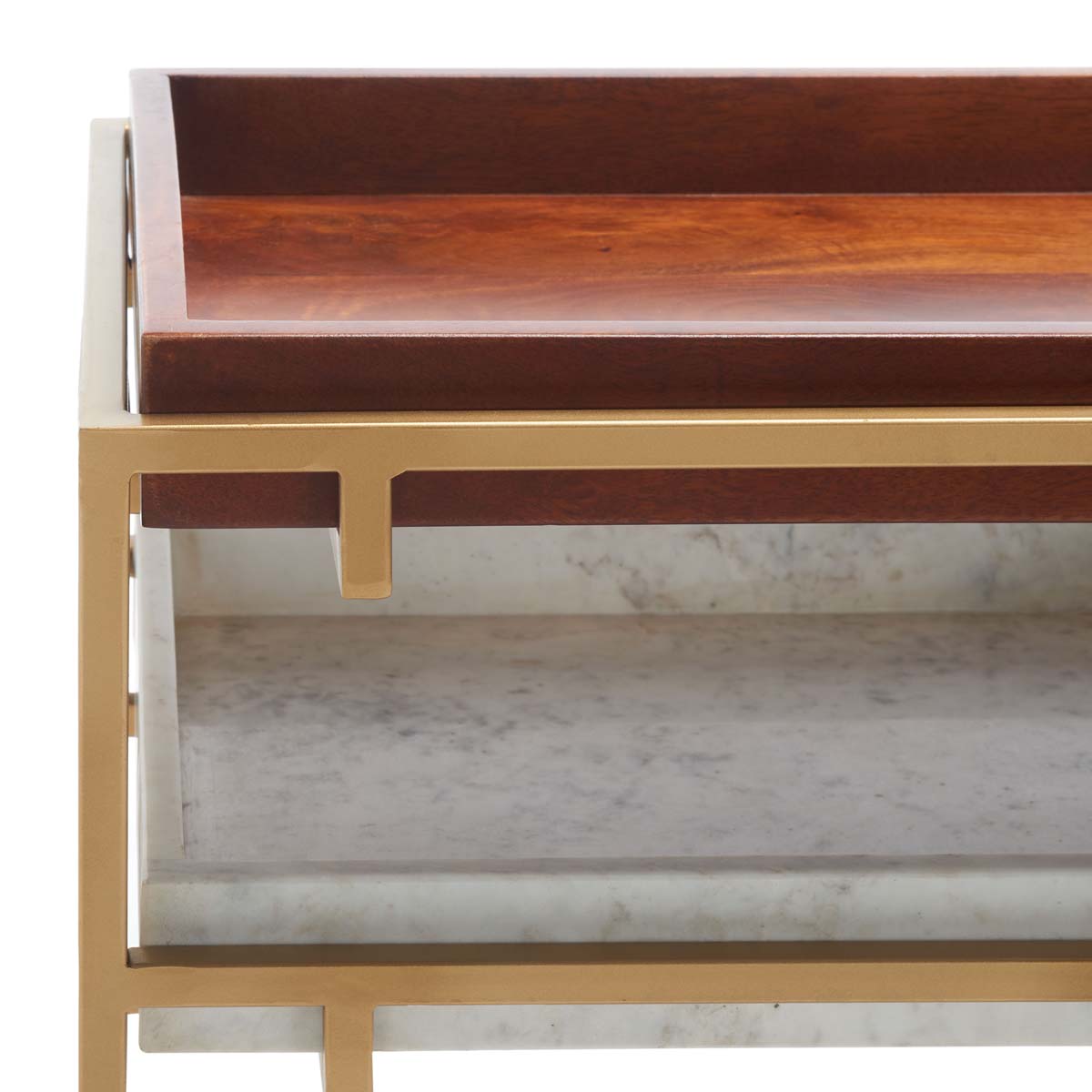Safavieh Akari Marble Console Table , CNS3700 - Brown/White Marble/Gold
