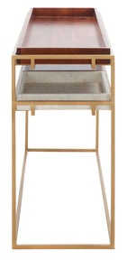Safavieh Akari Marble Console Table , CNS3700 - Brown/White Marble/Gold