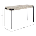 Safavieh Eli Rectangle Console Table , CNS4200 - Light Grey Faux Concrete/Black