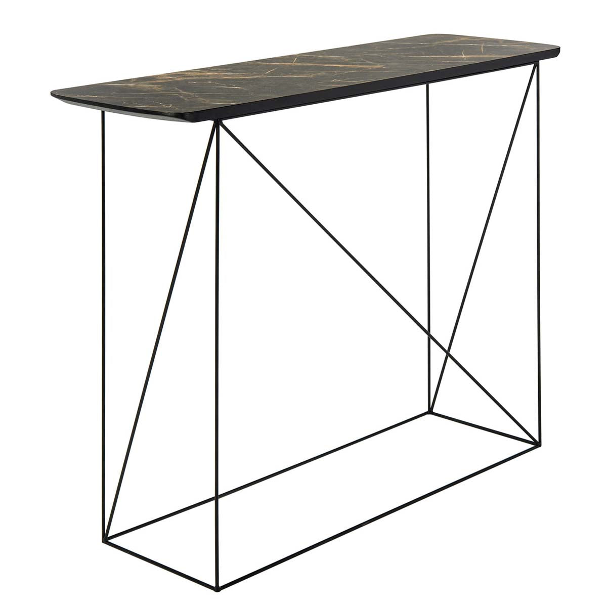 Safavieh Rylee Rectangle Console Table , CNS4202 - Faux Dark Grey Stone/Black