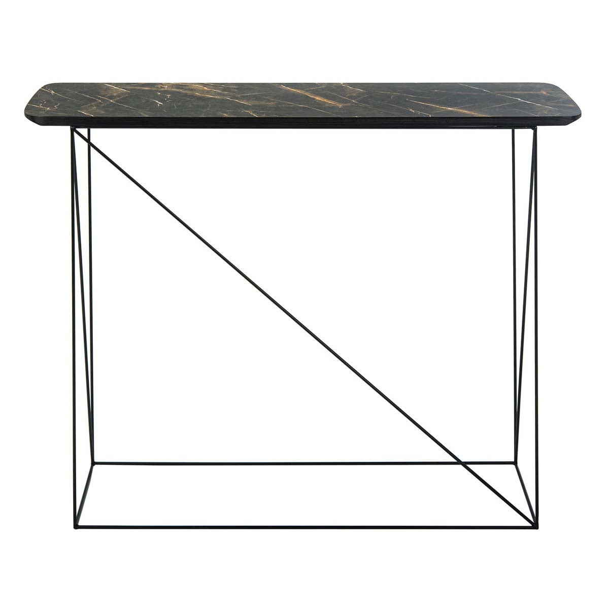Safavieh Rylee Rectangle Console Table , CNS4202 - Faux Dark Grey Stone/Black
