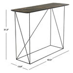 Safavieh Rylee Rectangle Console Table , CNS4202 - Faux Dark Grey Stone/Black